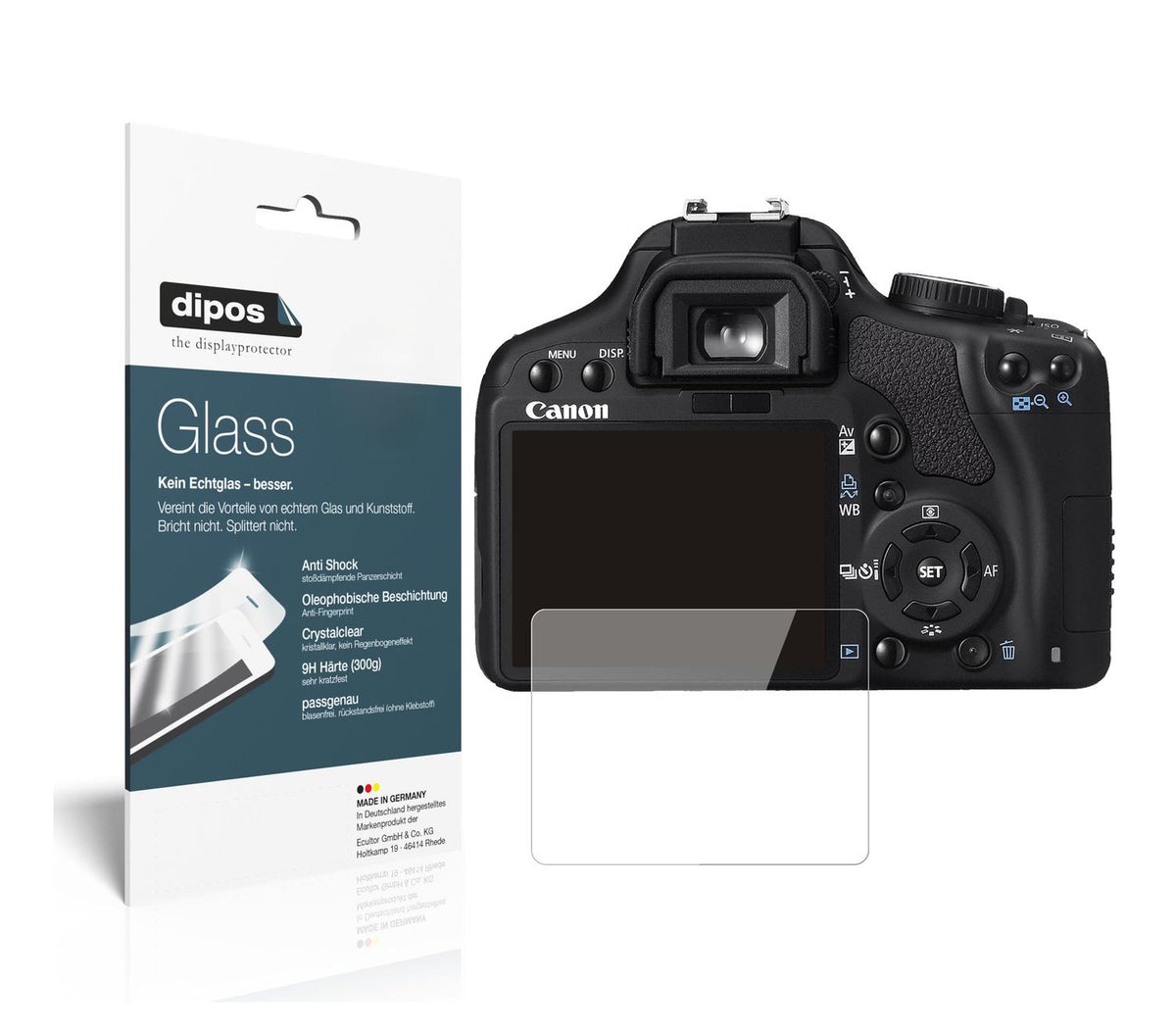 2x Screen Protector for Canon EOS 450D Flexible Glass 9H dipos