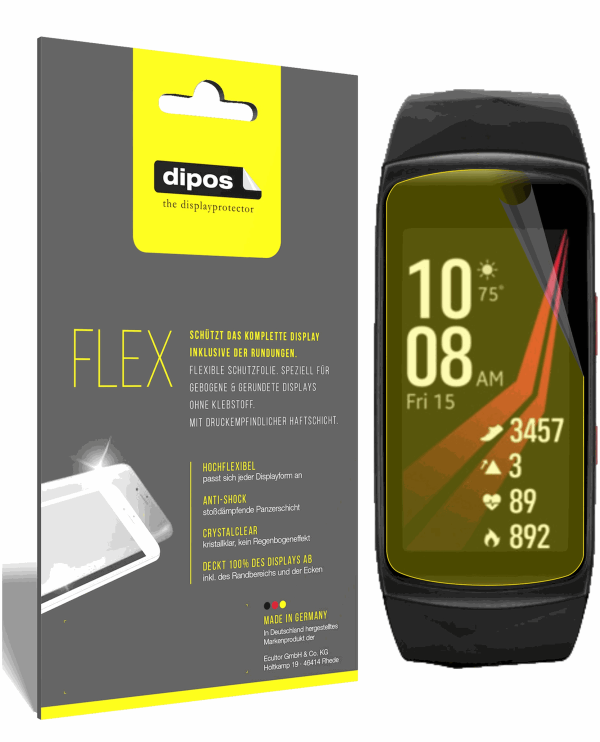 3x Screen Protector for Samsung Gear Fit 2 Pro Protective Film covers 100%