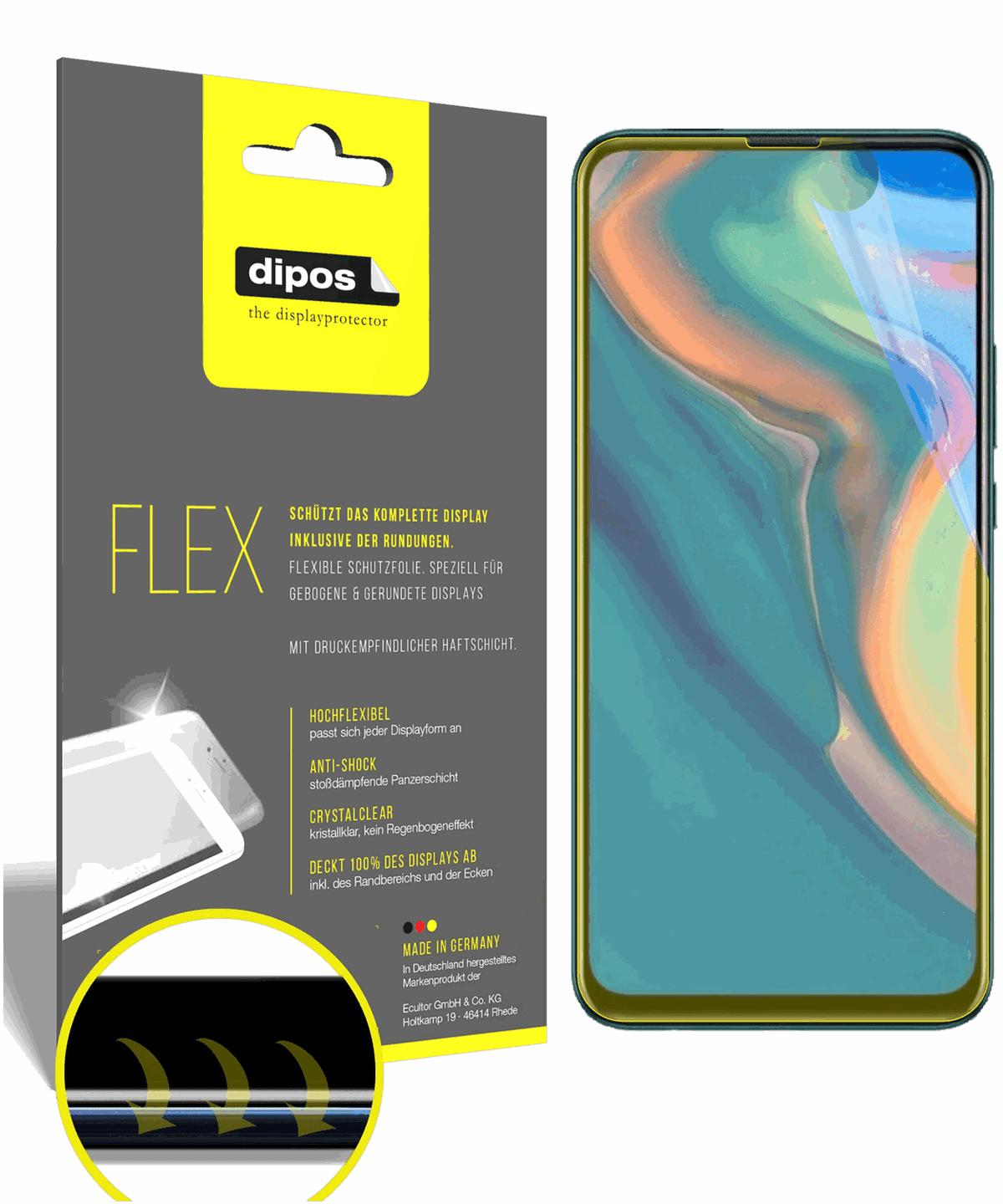 3x Screen Protector for Huawei P Smart Pro (2019) Protective Film covers 100%