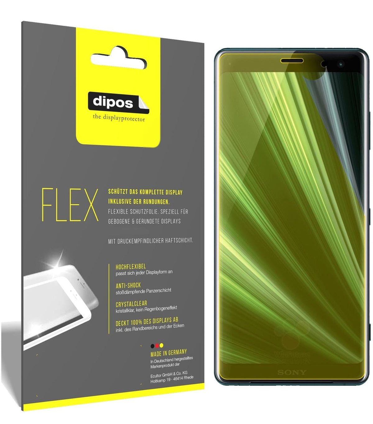 2x Full Cover Screen Protector for Sony Xperia XZ3 – Covers Curved Edges | dipos