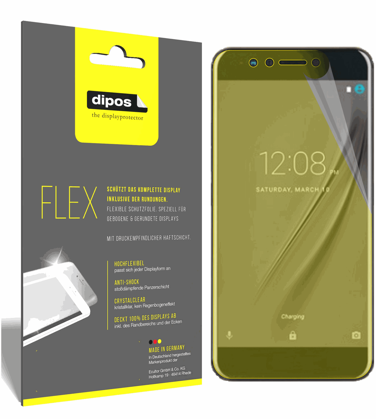 3x Screen Protector for Gome K1 Protective Film covers 100% dipos Flex