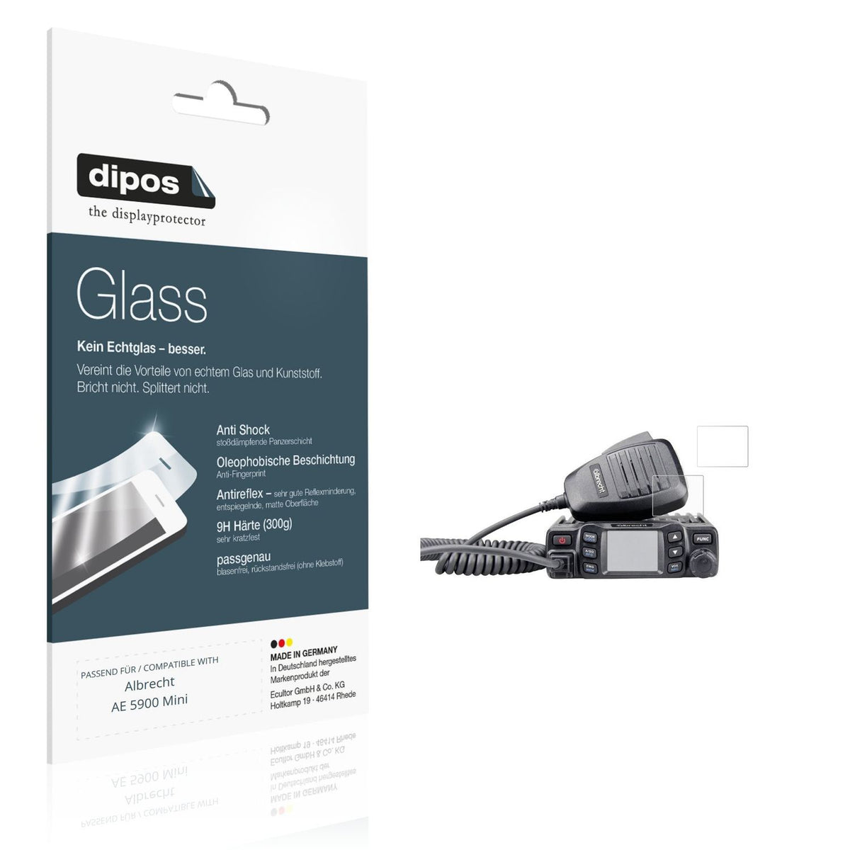 2x Screen Protector for Albrecht AE 5900 Mini matte Flexible Glass 9H dipos