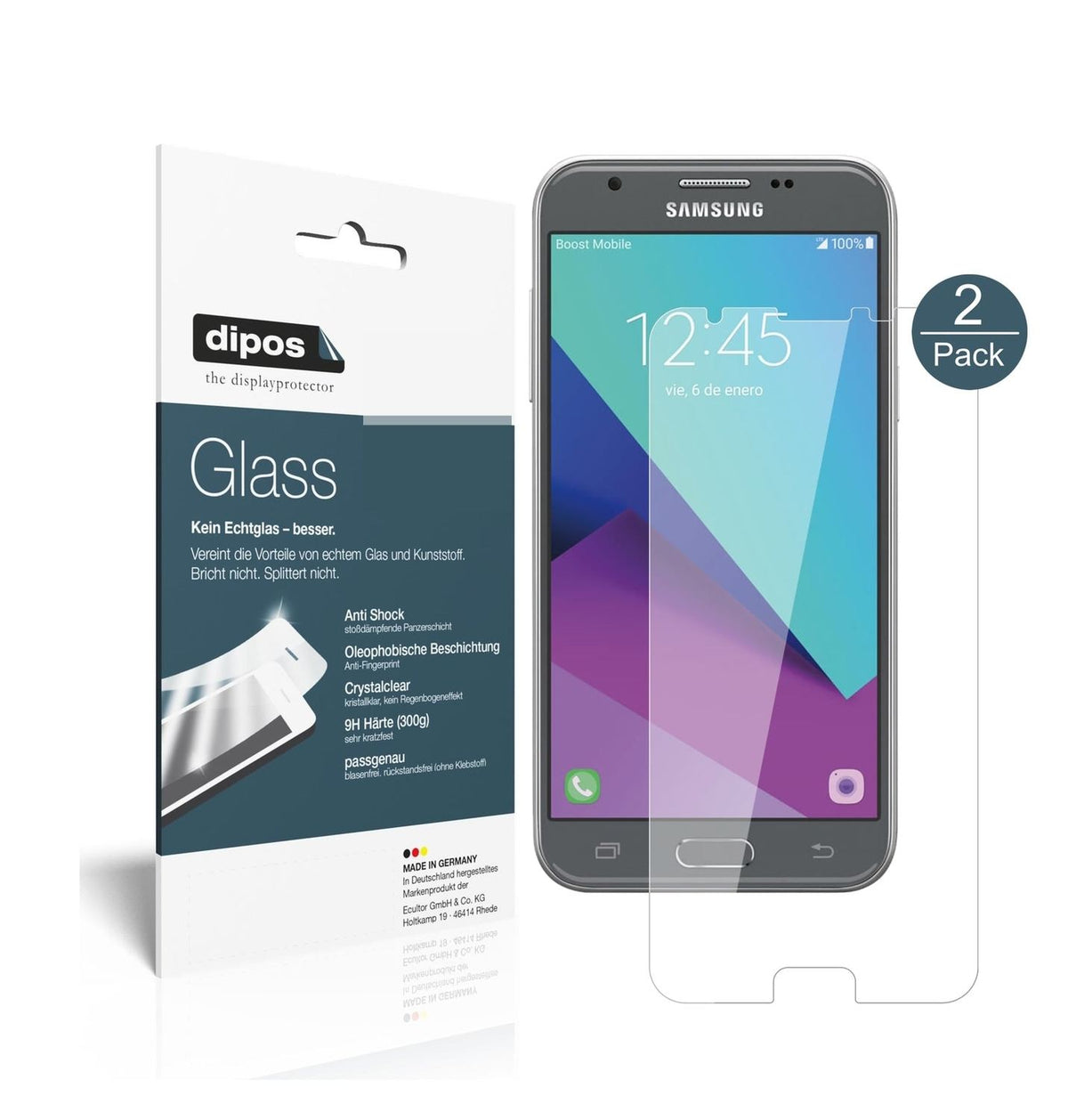 9H Clear Screen Protector for Samsung Galaxy J3 2017 – Shatterproof, Crystal Clear | dipos