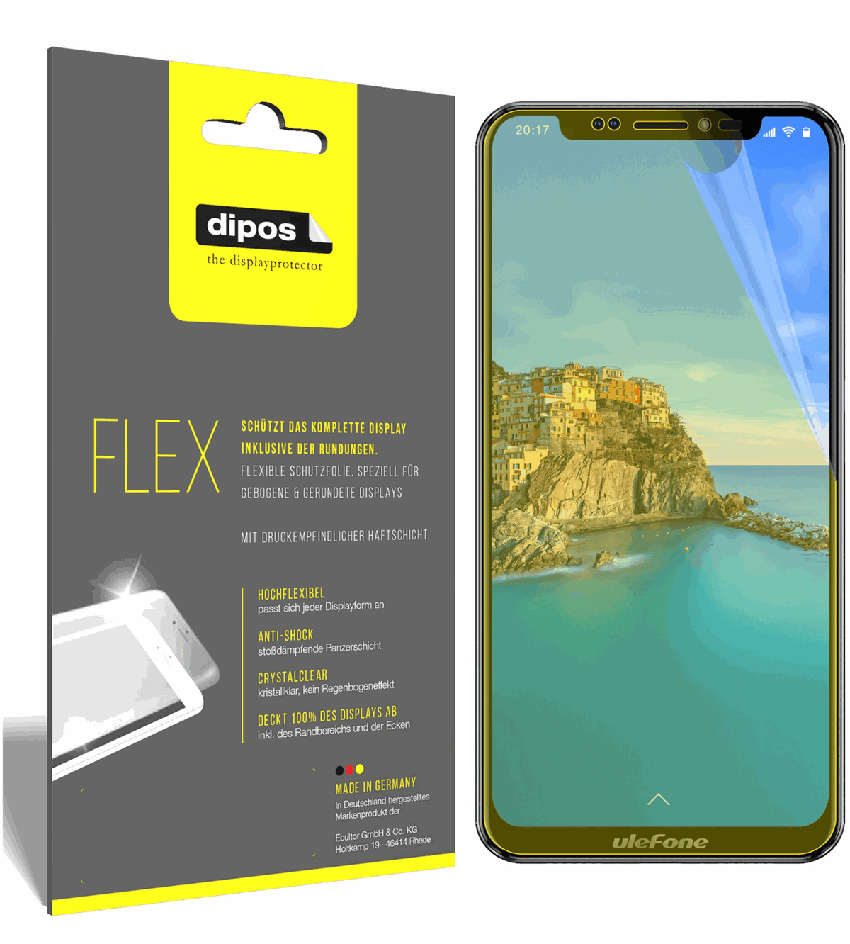 3x Screen Protector for Ulefone X Protective Film covers 100% dipos Flex