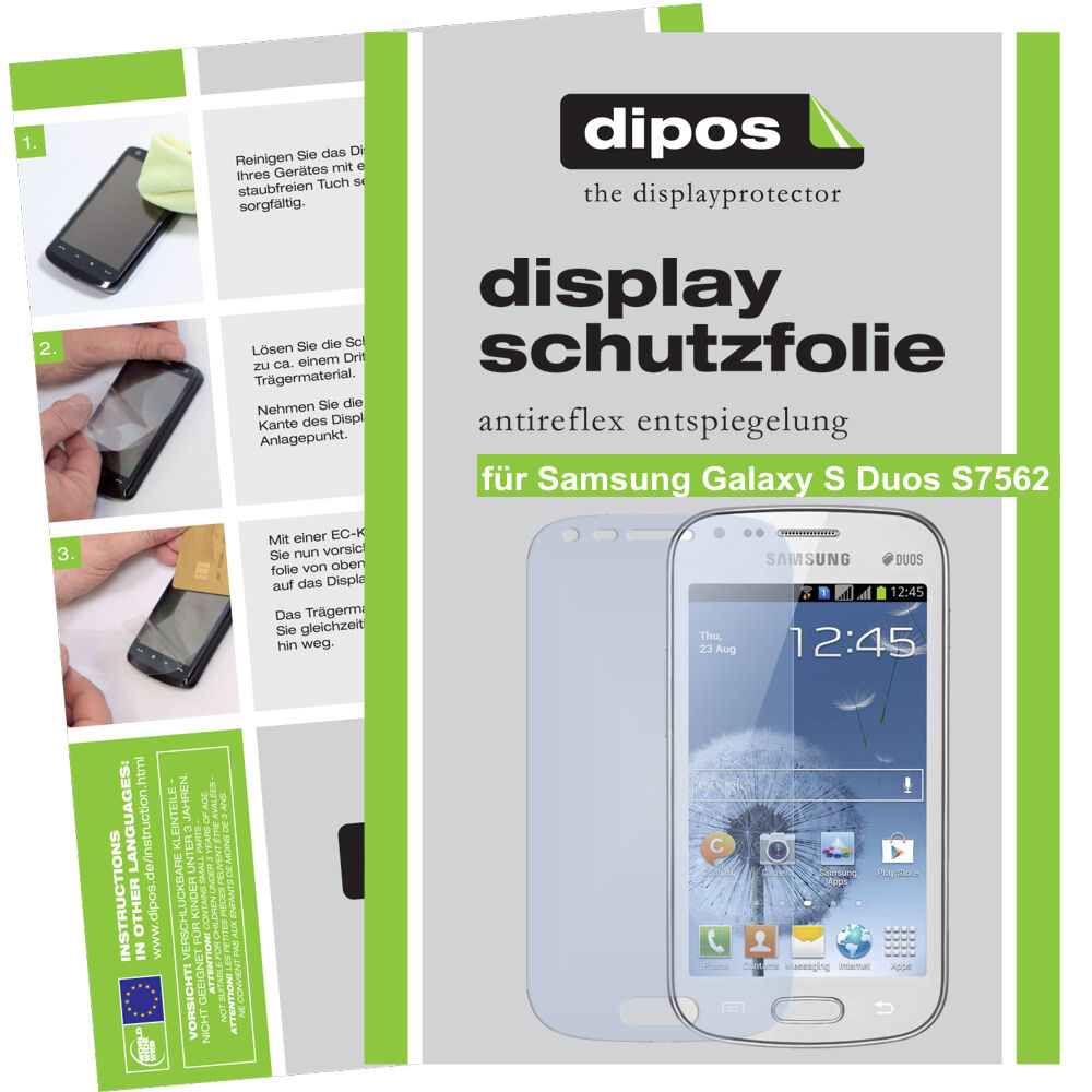 2x Schutzfolie matt für Galaxy S Duos S7562 Samsung Display-Schutzfolie