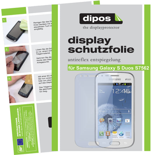 2x Schutzfolie matt für Galaxy S Duos S7562 Samsung Display-Schutzfolie