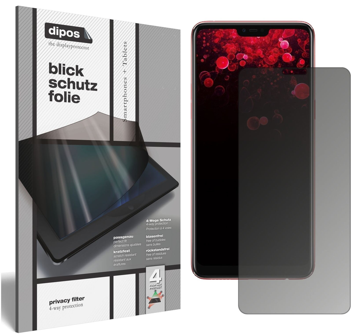 Blickschutzfolie für Oppo F7 YOUTH matt Schutzfolie Privacy