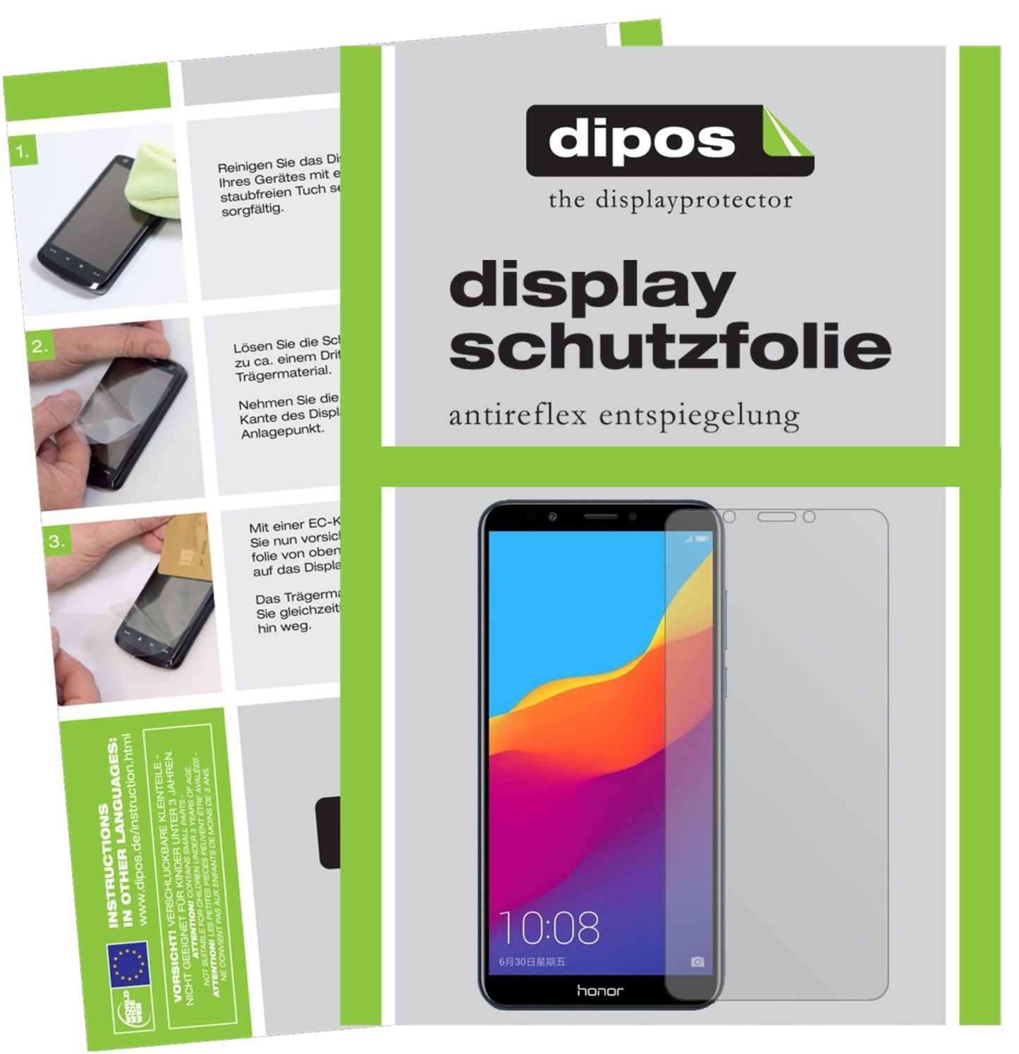 5x Schutzfolie matt für Huawei Honor 7C Display-Schutzfolie