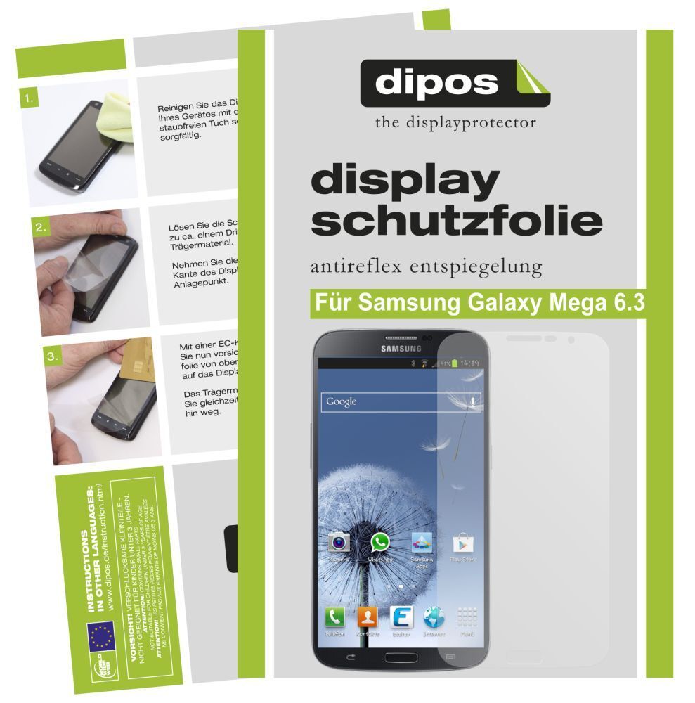 2x Schutzfolie matt für Galaxy Mega 6.3 Samsung Display-Schutzfolie