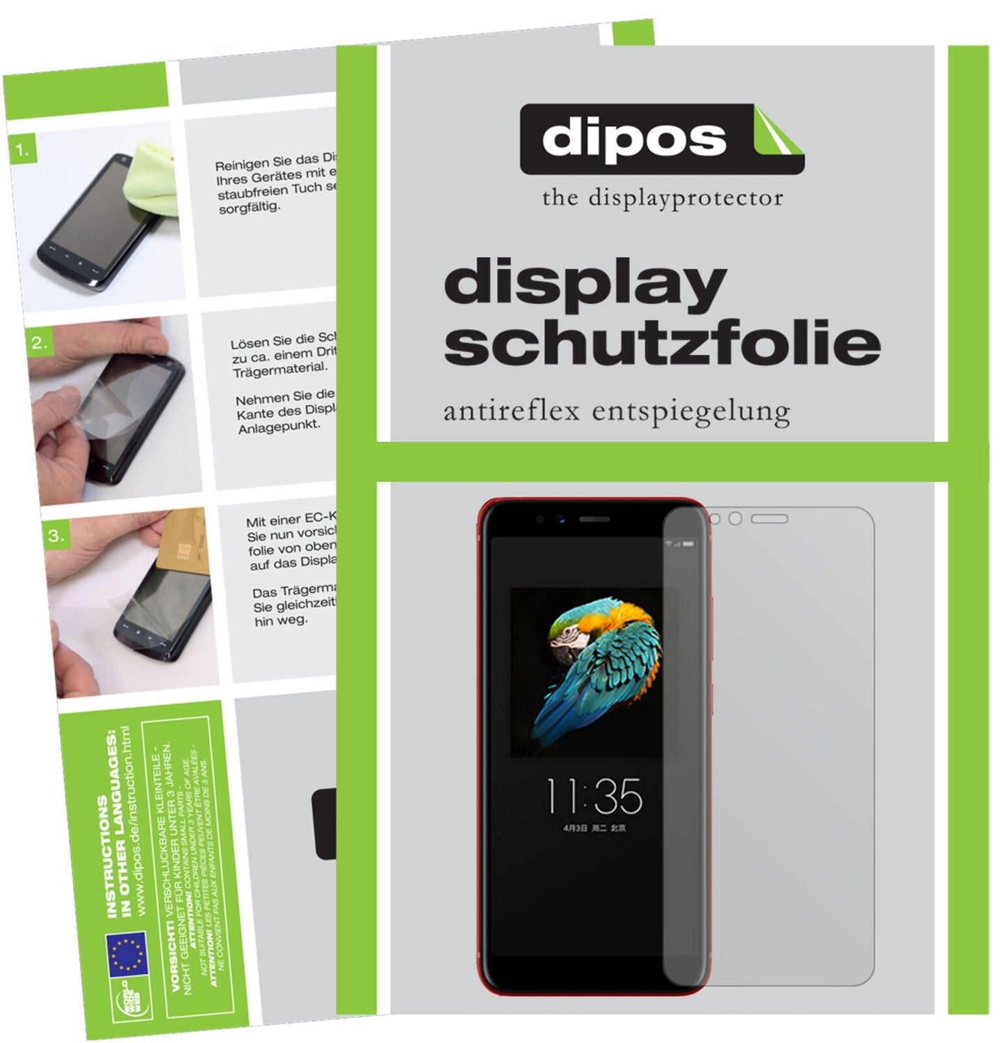 LenovoS5 (2018) mit aufgebrachter dipos Displayschutzfolie, die lästige Fingerabdrücke minimiert