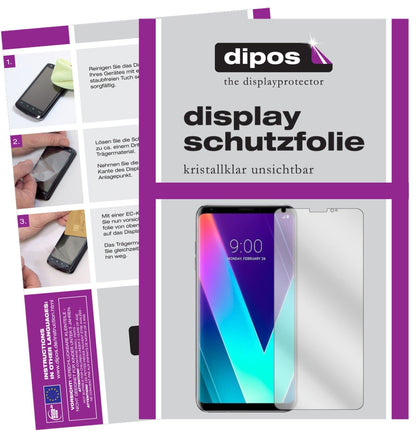 LGV30S ThinQ mit aufgebrachter dipos Displayschutzfolie, glasklare Darstellung ohne Einschränkungen