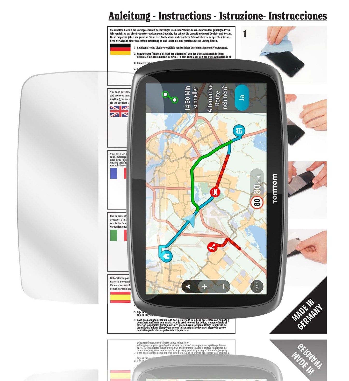 6x Schutzfolie klar für Go 6100 / 610 TomTom Display-Schutzfolie