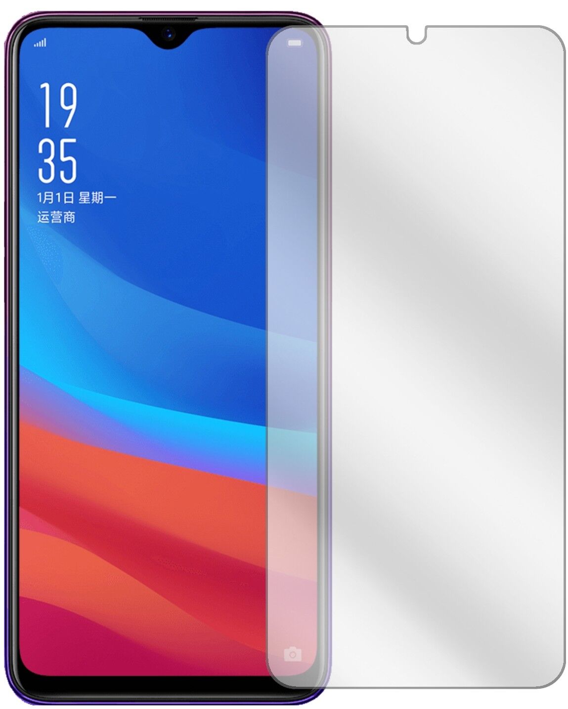 5x Schutzfolie klar für Oppo A7x Display-Schutzfolie