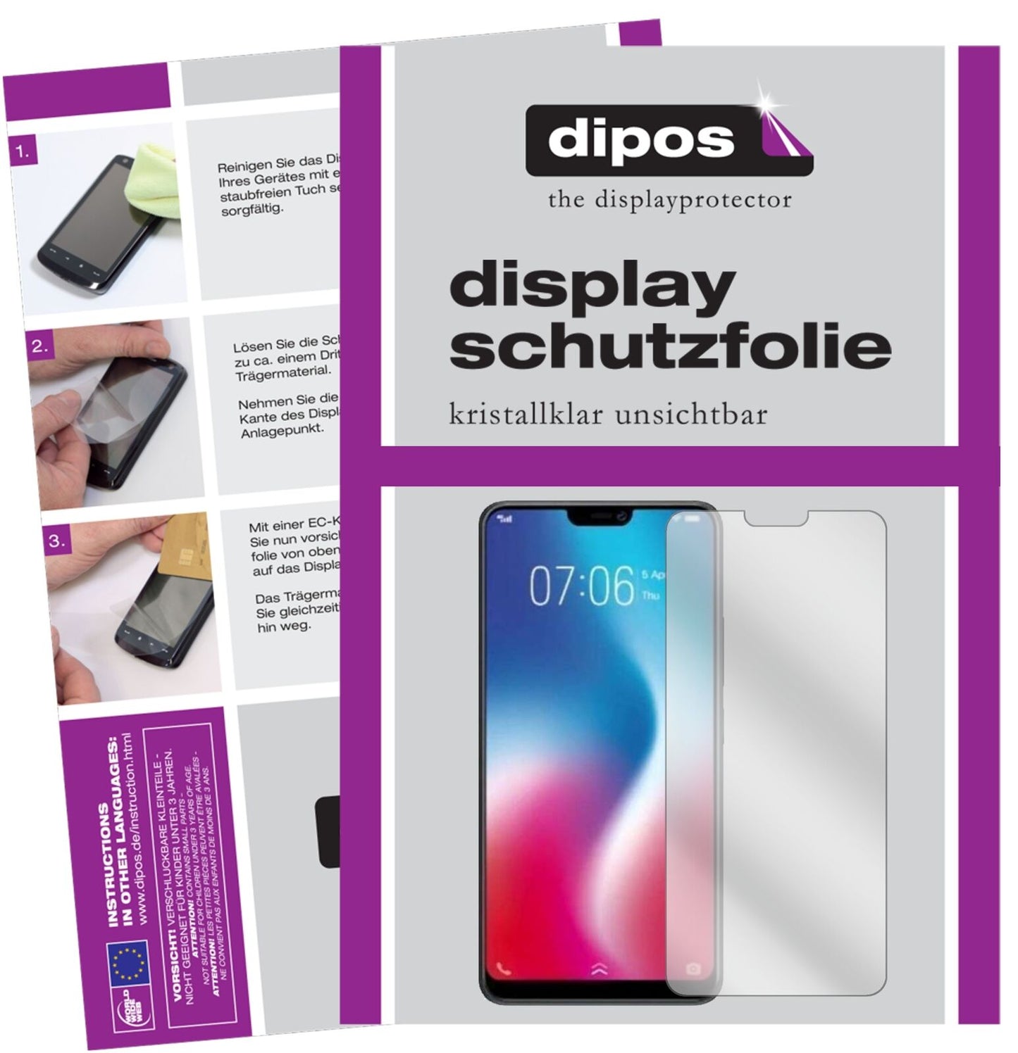 1x Schutzfolie klar für Vivo Y85 Display-Schutzfolie