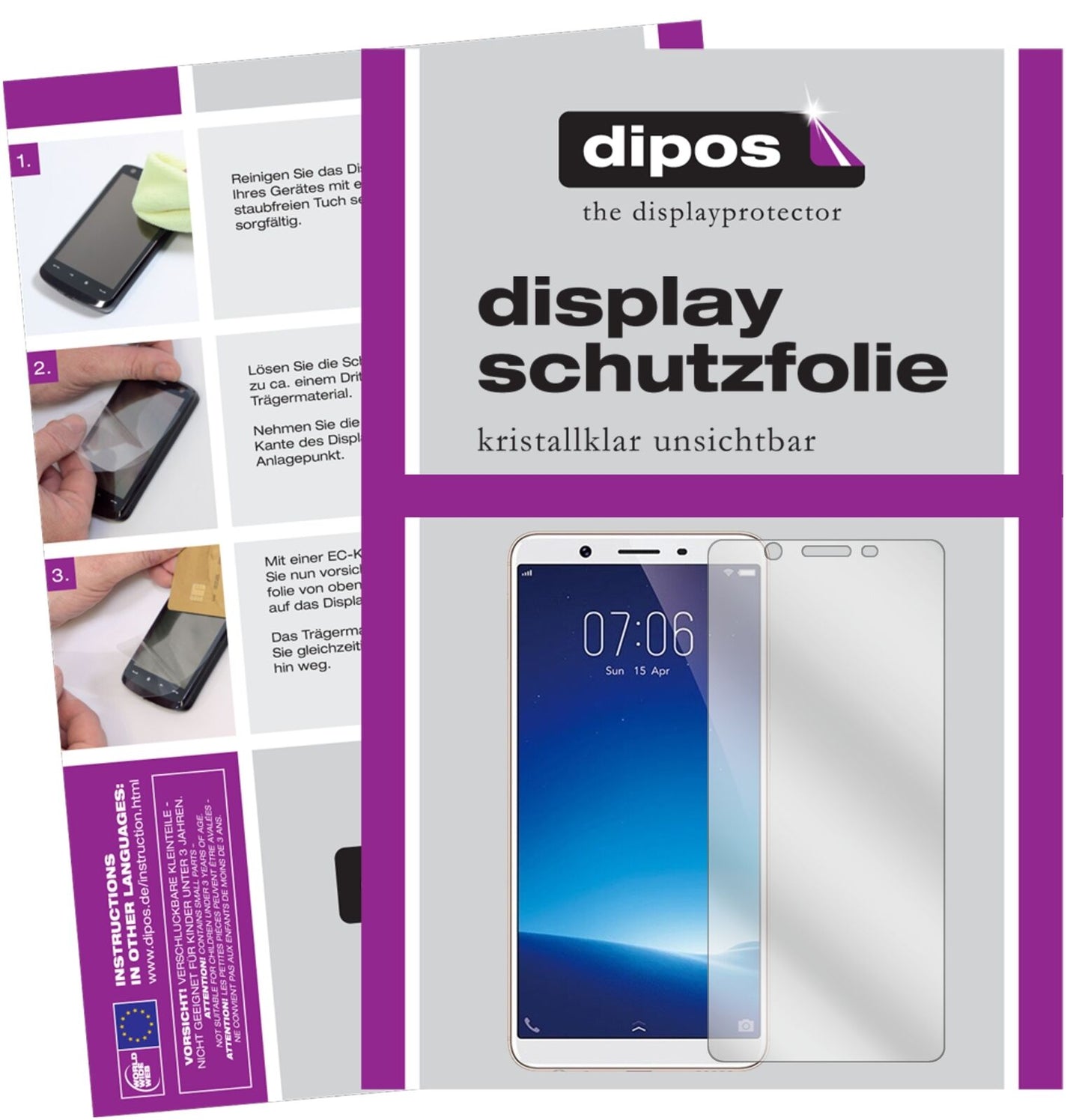 5x Schutzfolie klar für Vivo Y71i Display-Schutzfolie