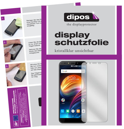iVooMii2 mit aufgebrachter dipos Displayschutzfolie, glasklare Darstellung ohne Einschränkungen