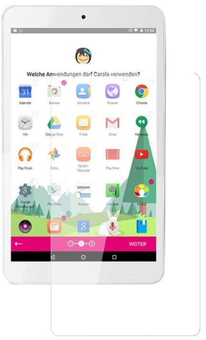 1x 9H Screen Protector for Telekom Tablet Puls Tempered Glass