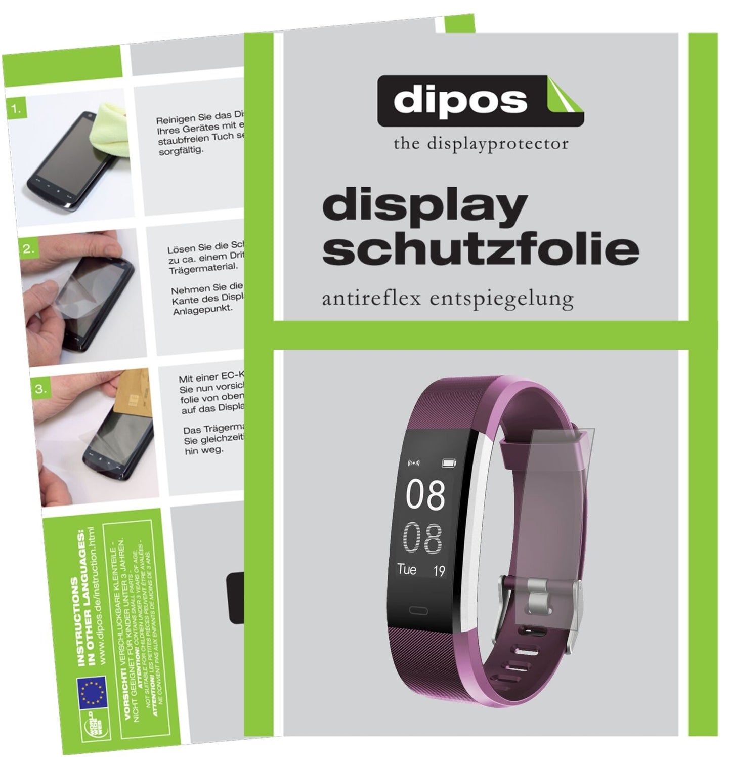 5x Schutzfolie matt für Yamay Fitness Armband SW333 Display-Schutzfolie