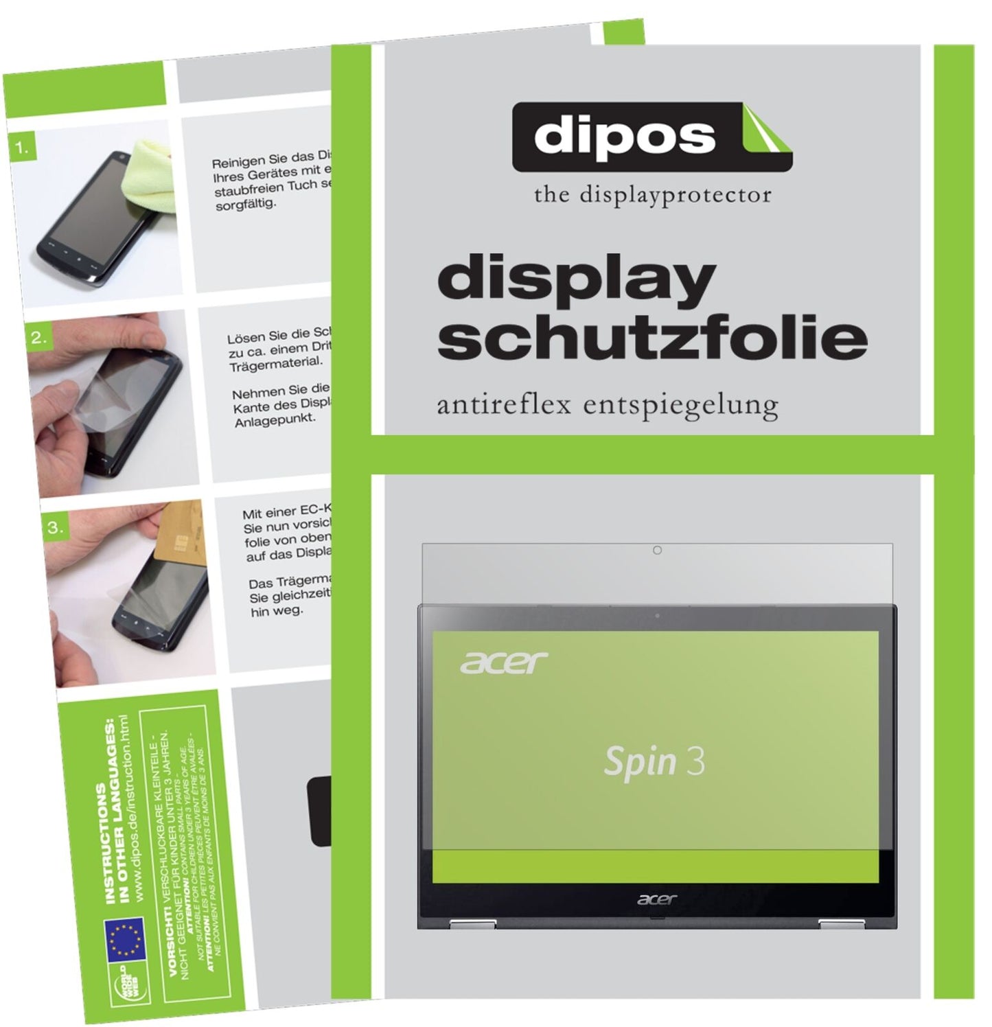 1x Schutzfolie matt für Acer Spin 3 SP314-51-34CD Display-Schutzfolie