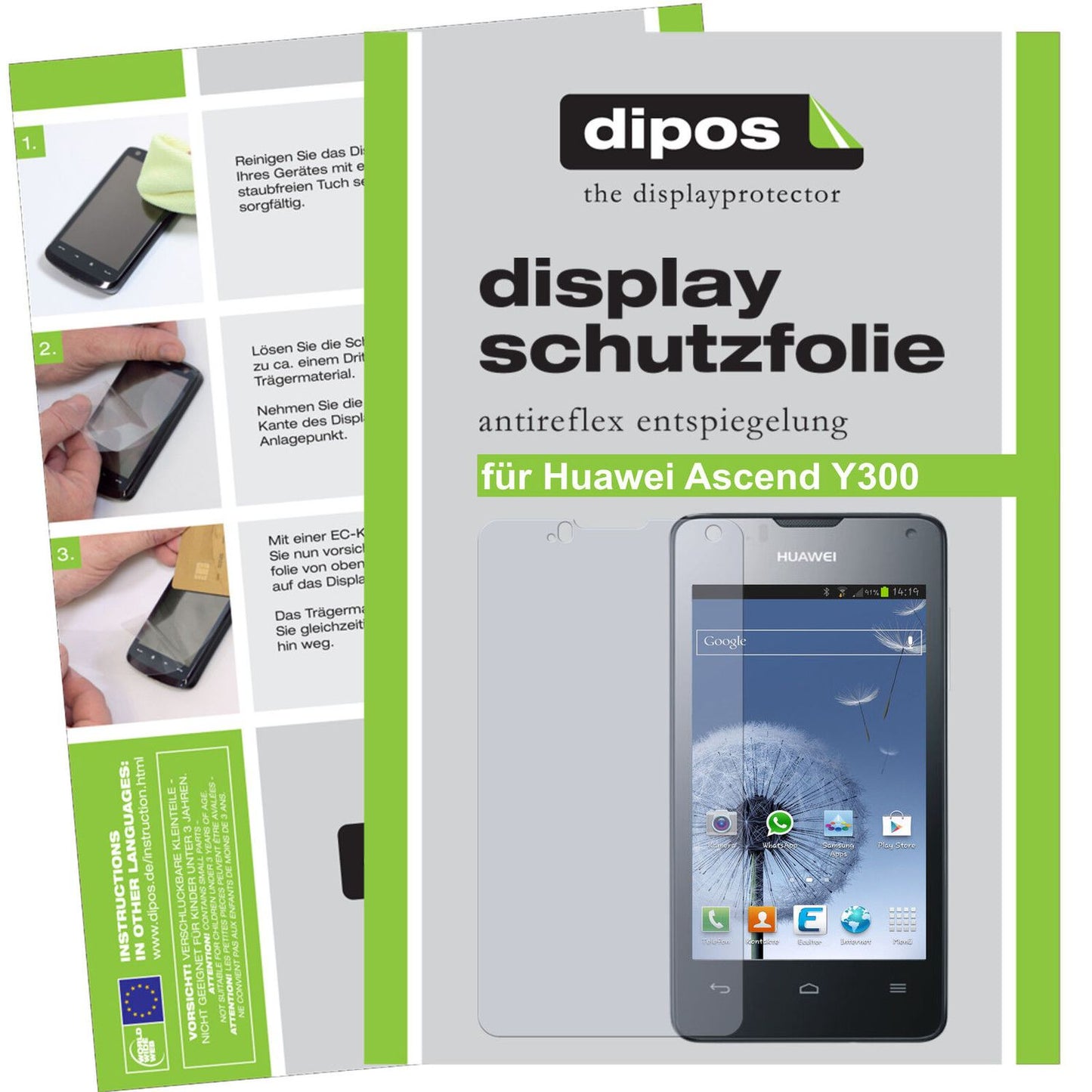2x Protective Film Matte for Ascend Y300 Huawei Display Protector