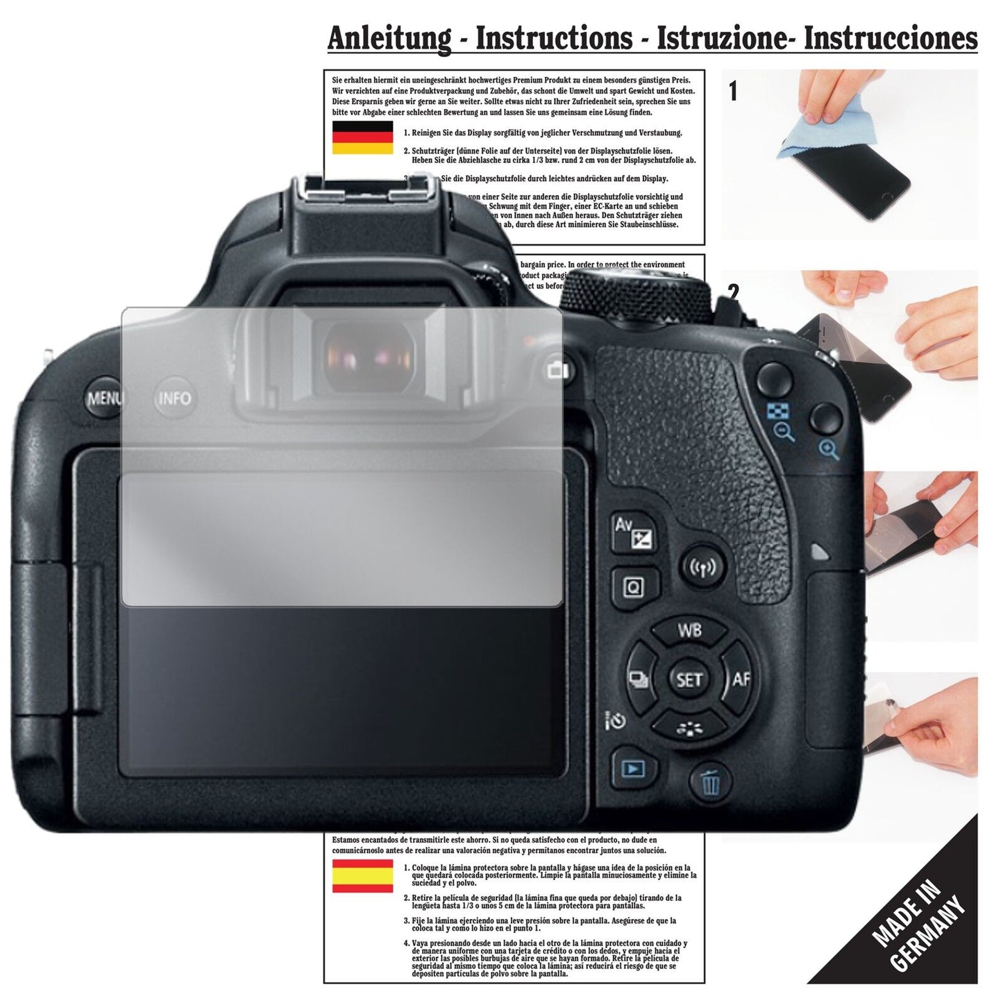 6x Screen Protector for Canon EOS 800D Crystal Clear