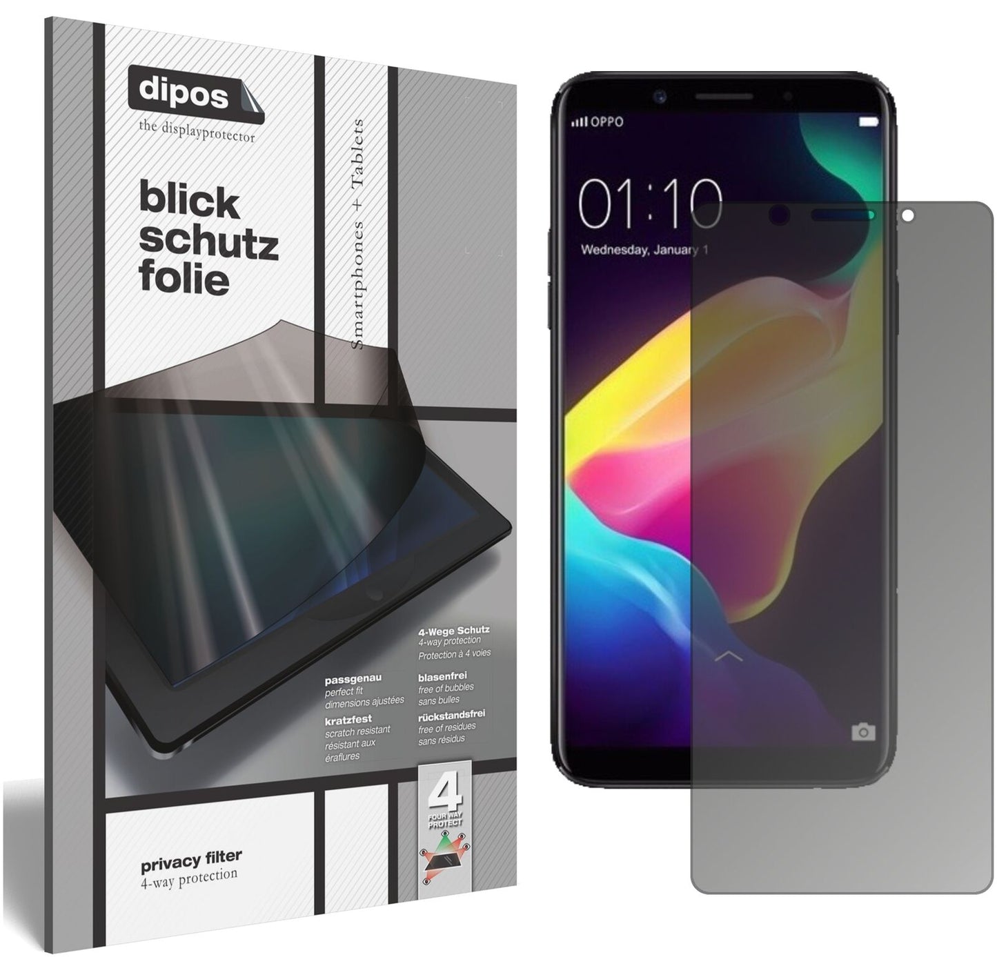 Blickschutzfolie für Oppo F5 Youth matt Schutzfolie Privacy