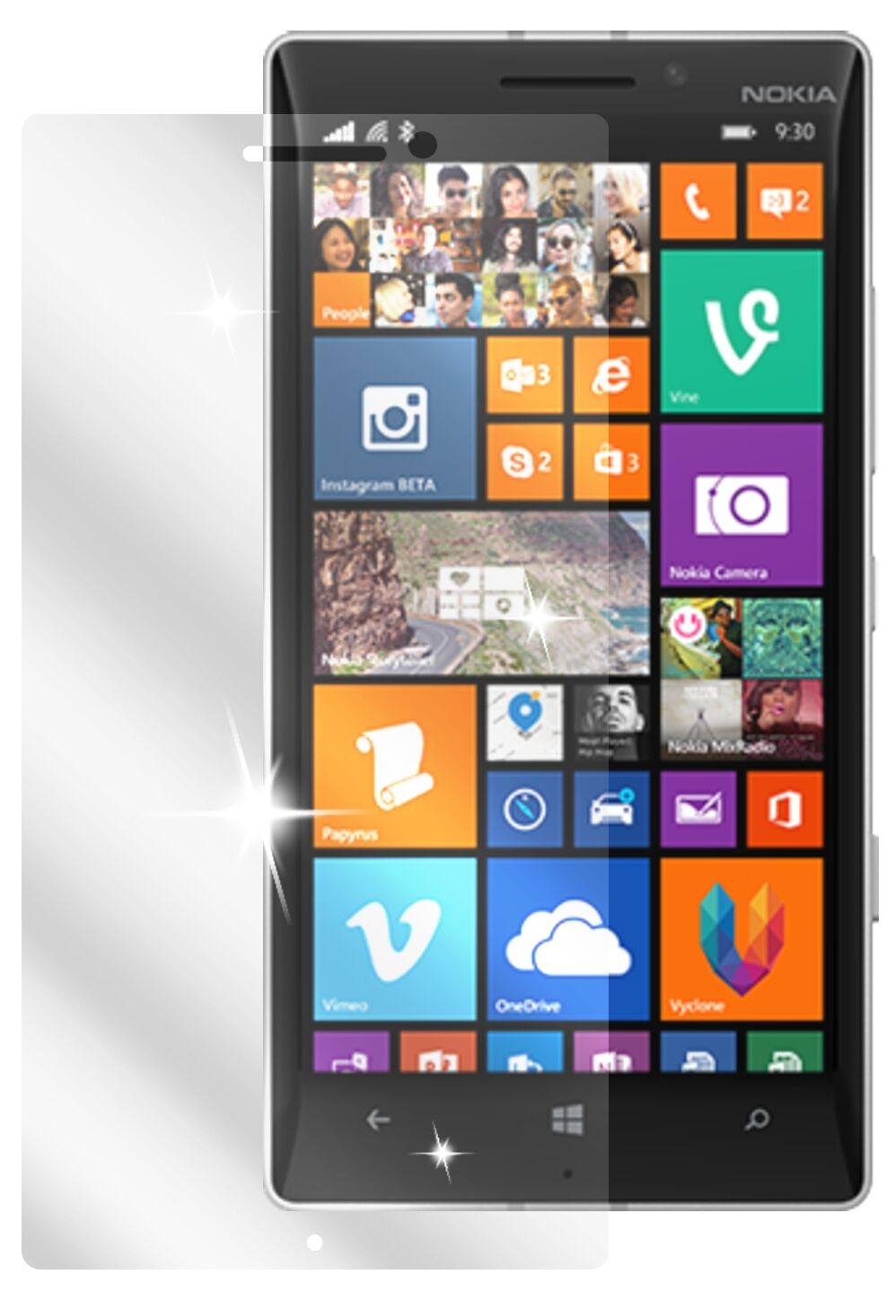 2x Schutzfolie klar für Lumia 930 Nokia Display-Schutzfolie