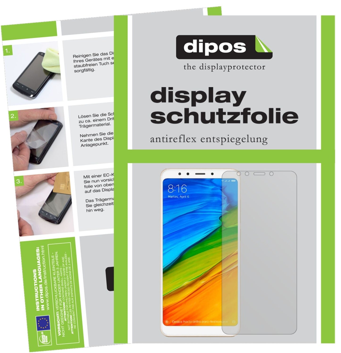 5x Schutzfolie matt für Xiaomi Redmi 5 Plus Display-Schutzfolie