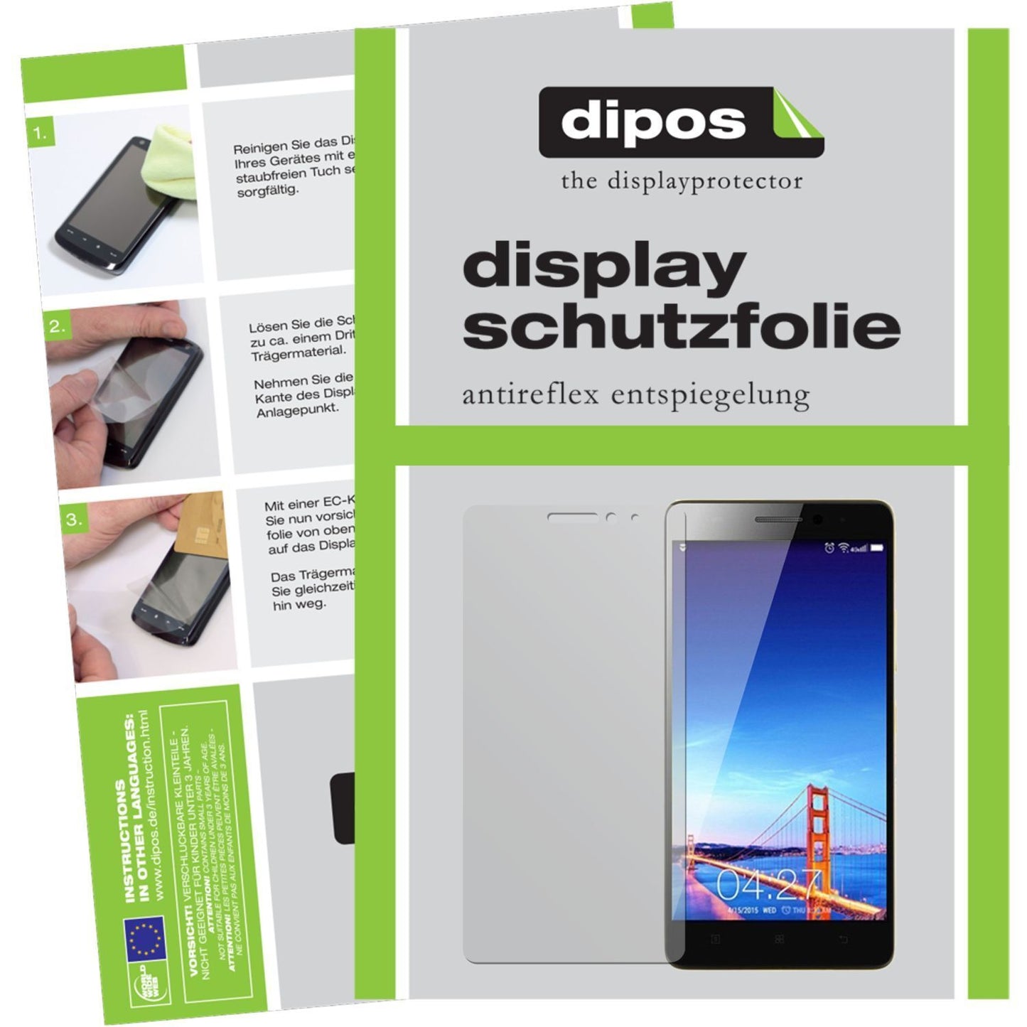 Matte Displayschutzfolie von dipos passend für K3 Note Lenovo, präziser Zuschnitt und blasenfrei montiert