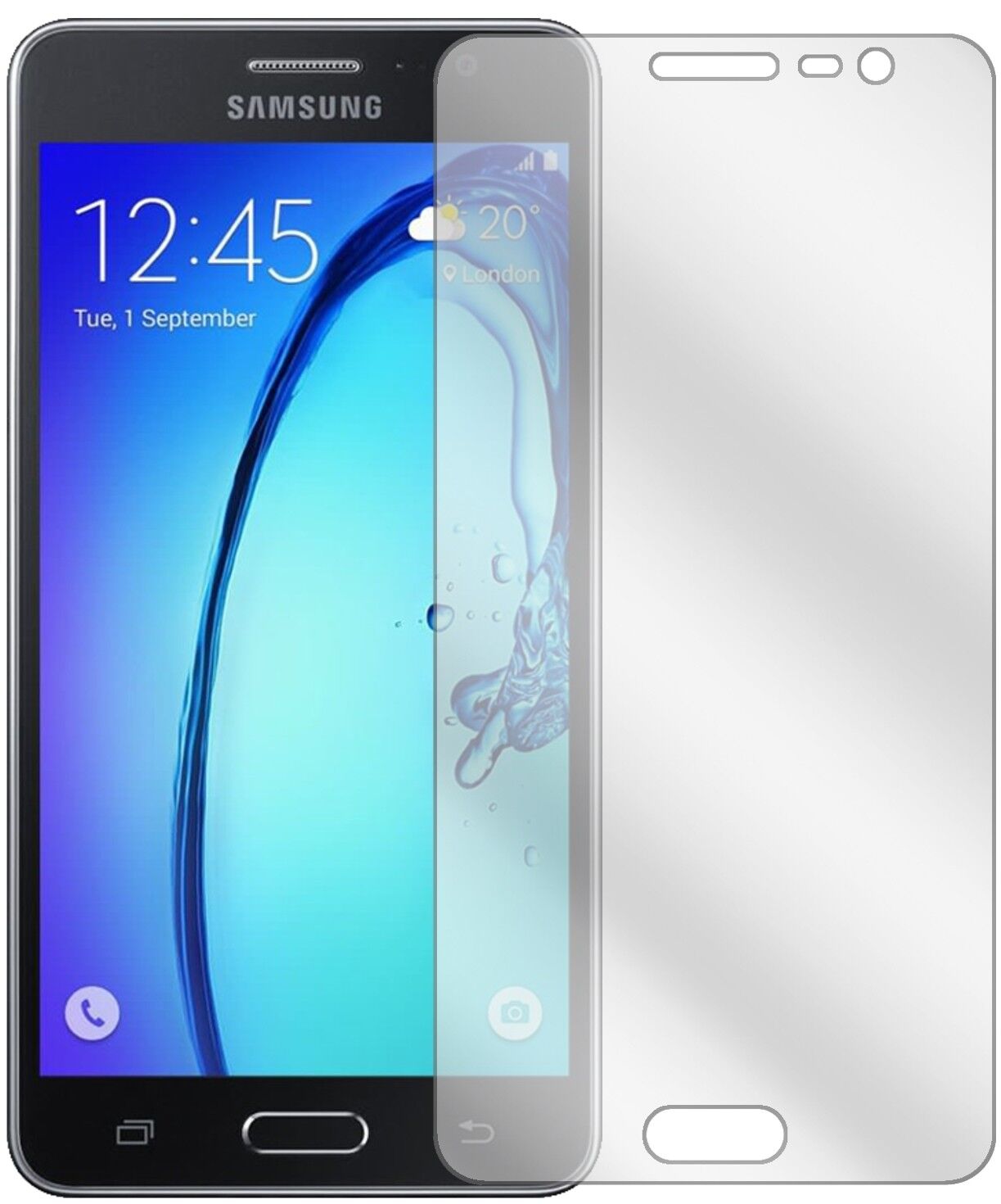 Klare Displayschutzfolie von dipos passend für Samsung Galaxy On6, präziser Zuschnitt und blasenfrei montiert