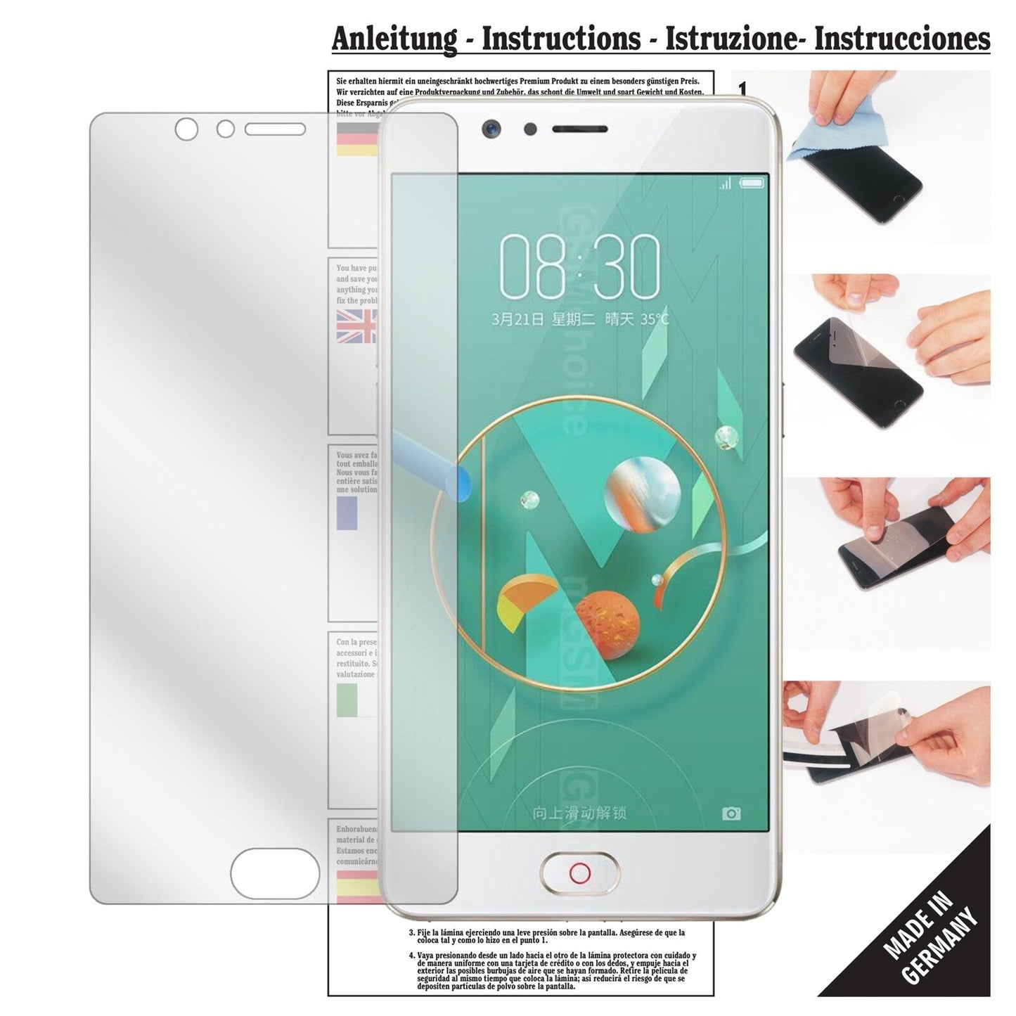 6x Schutzfolie klar für ZTE Nubia M2 Display-Schutzfolie