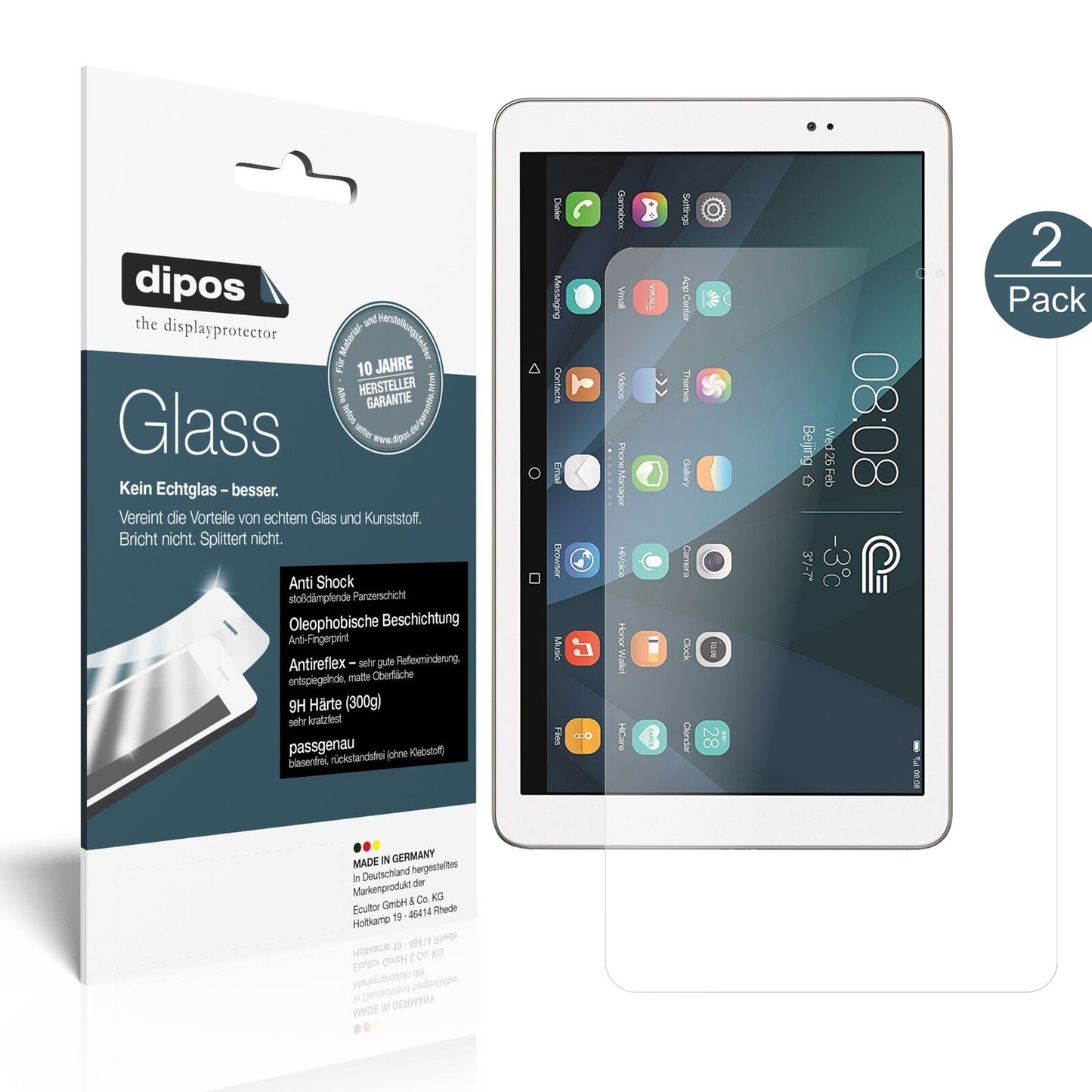 1x 9H Schutzfolie matt für Huawei MediaPad T1 10 Zoll Panzerfolie