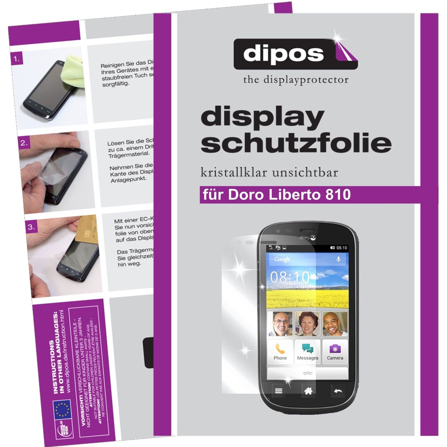 2x Schutzfolie klar für Liberto 810 Doro Display-Schutzfolie