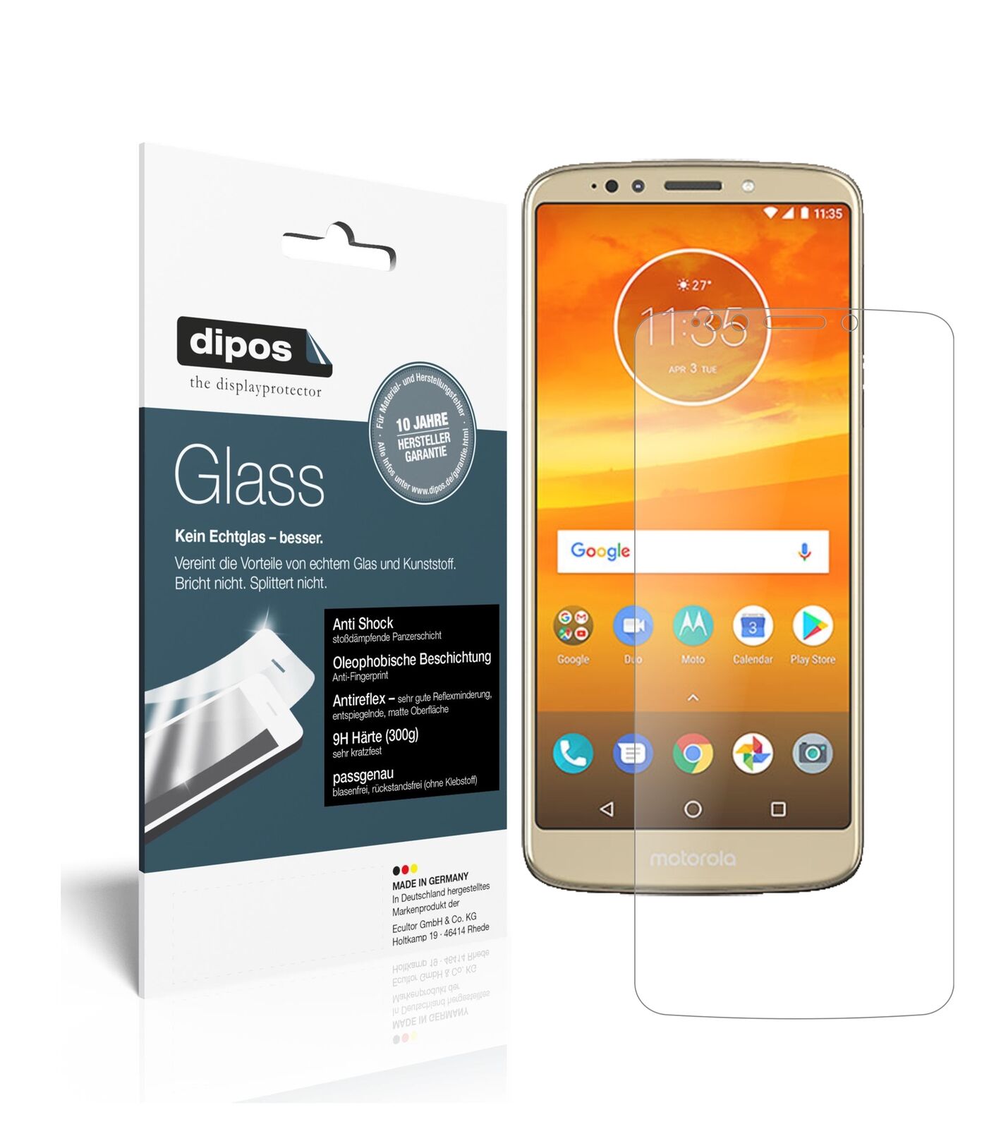 1x 9H Schutzfolie matt für Motorola Moto E5 Plus Panzerfolie