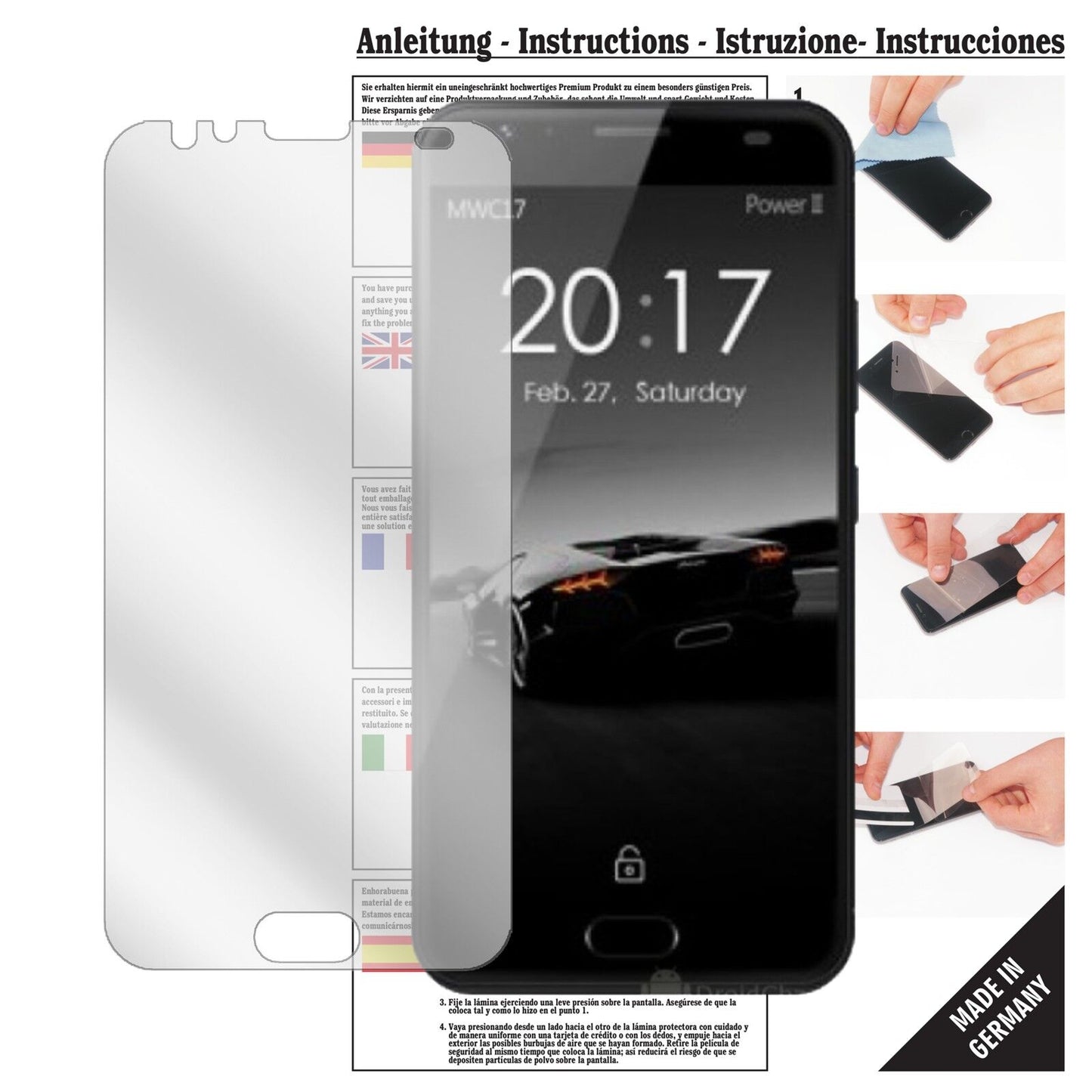 6x Schutzfolie klar für Ulefone Power 2 Display-Schutzfolie