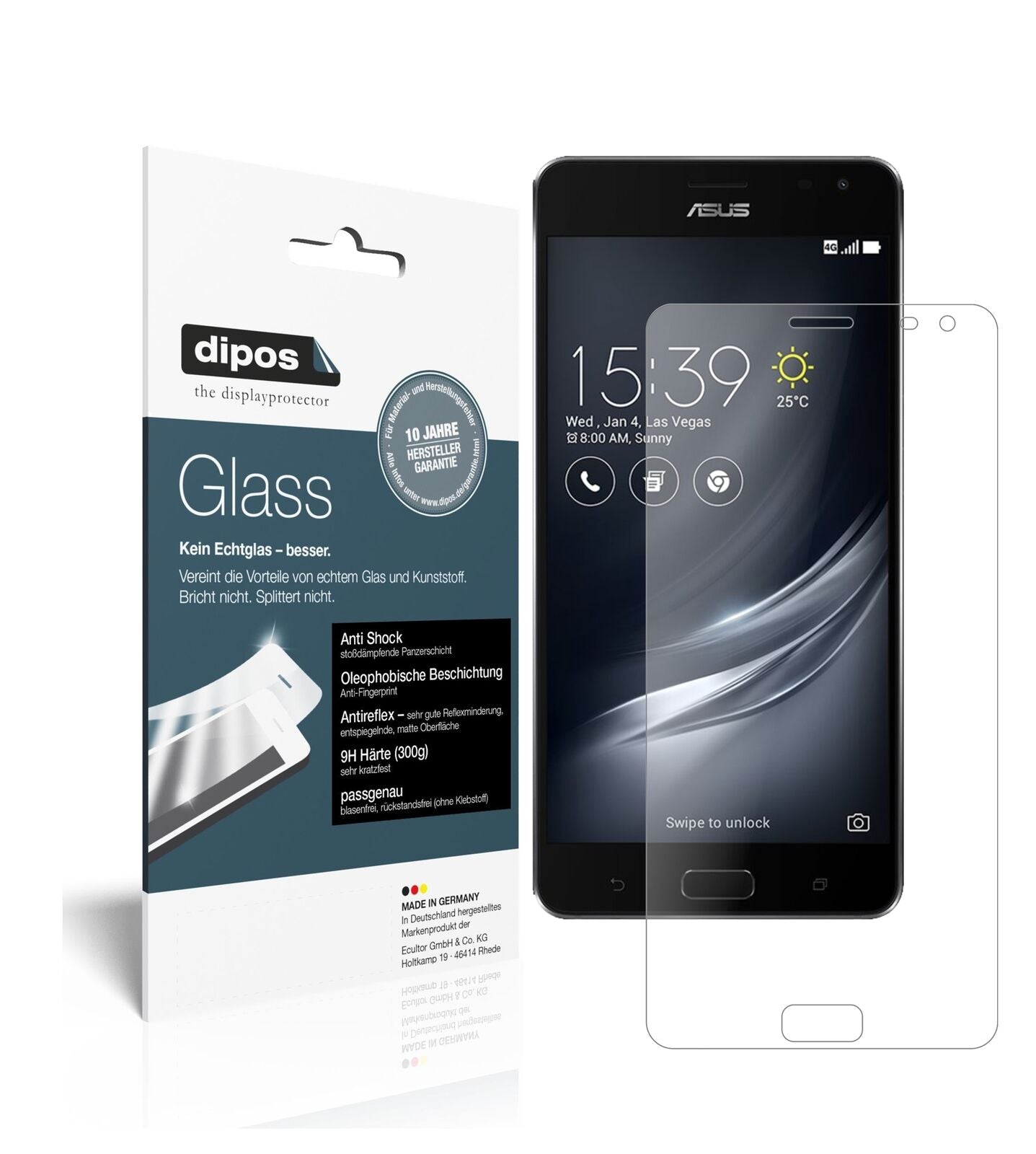 1x 9H Schutzfolie matt für ASUS ZenFone Ares ZS572KL Panzerfolie