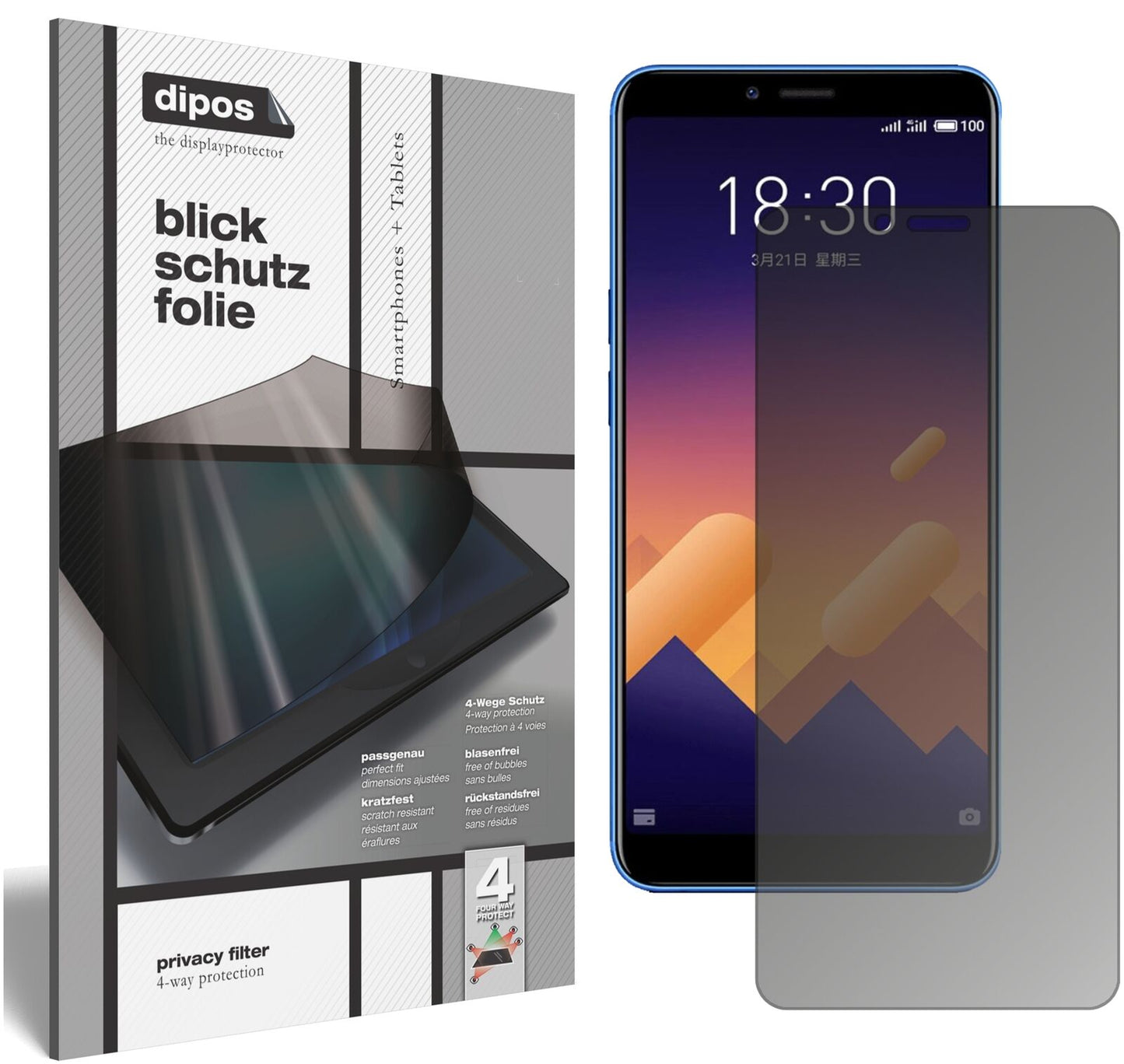 Blickschutzfolie für Meizu E3 matt Schutzfolie Privacy