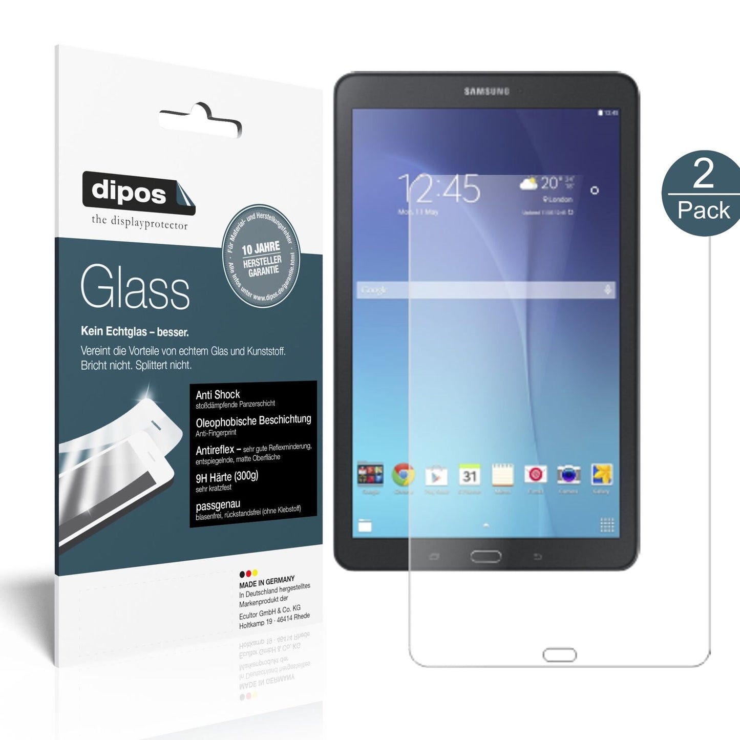 1x 9H Schutzfolie matt für Samsung Galaxy Tab E 9.6 Panzerfolie