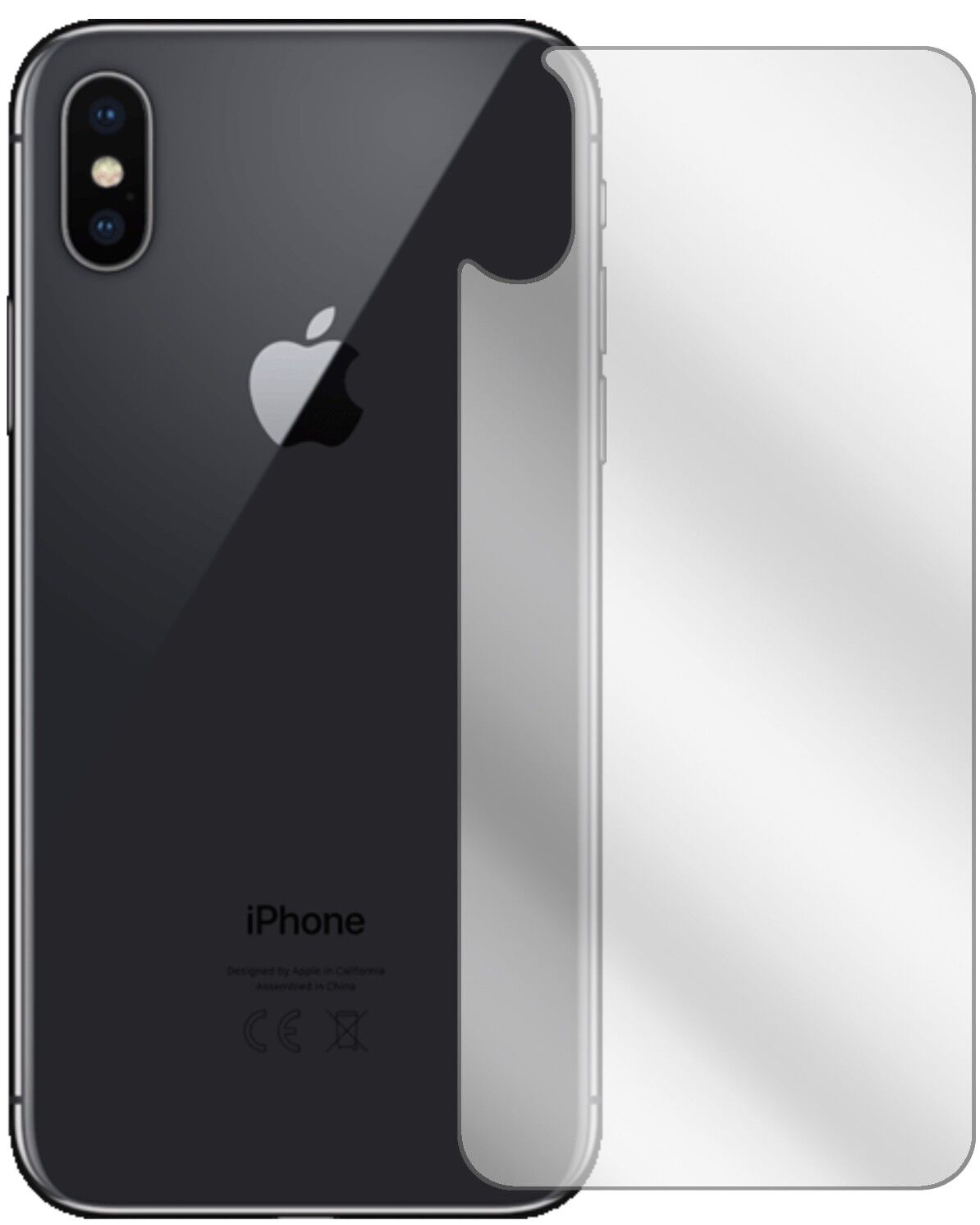 Klare Displayschutzfolie von dipos passend für Apple iPhone XS Rückseite, präziser Zuschnitt und blasenfrei montiert