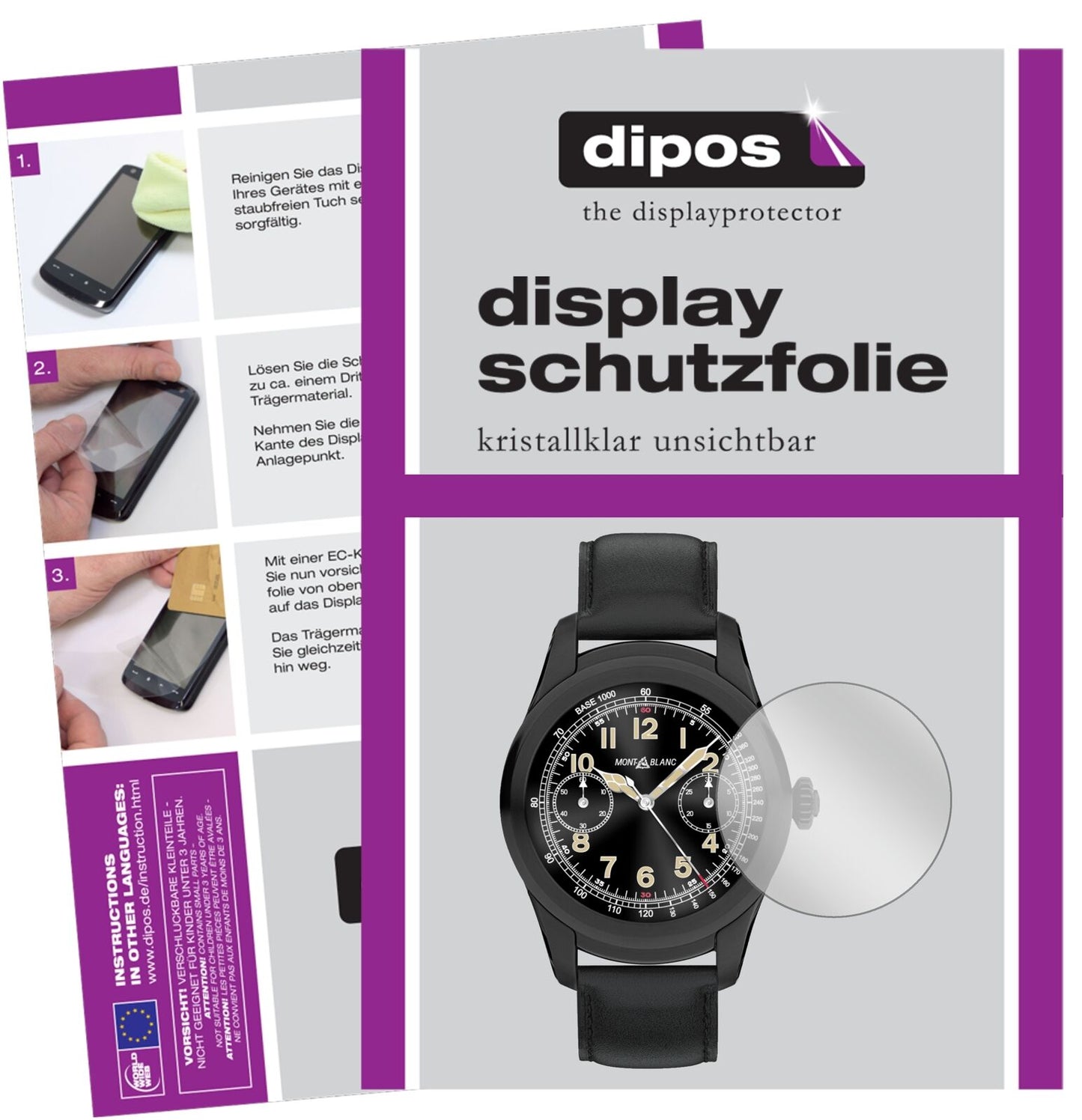5x Schutzfolie klar für Montblanc Summit Display-Schutzfolie