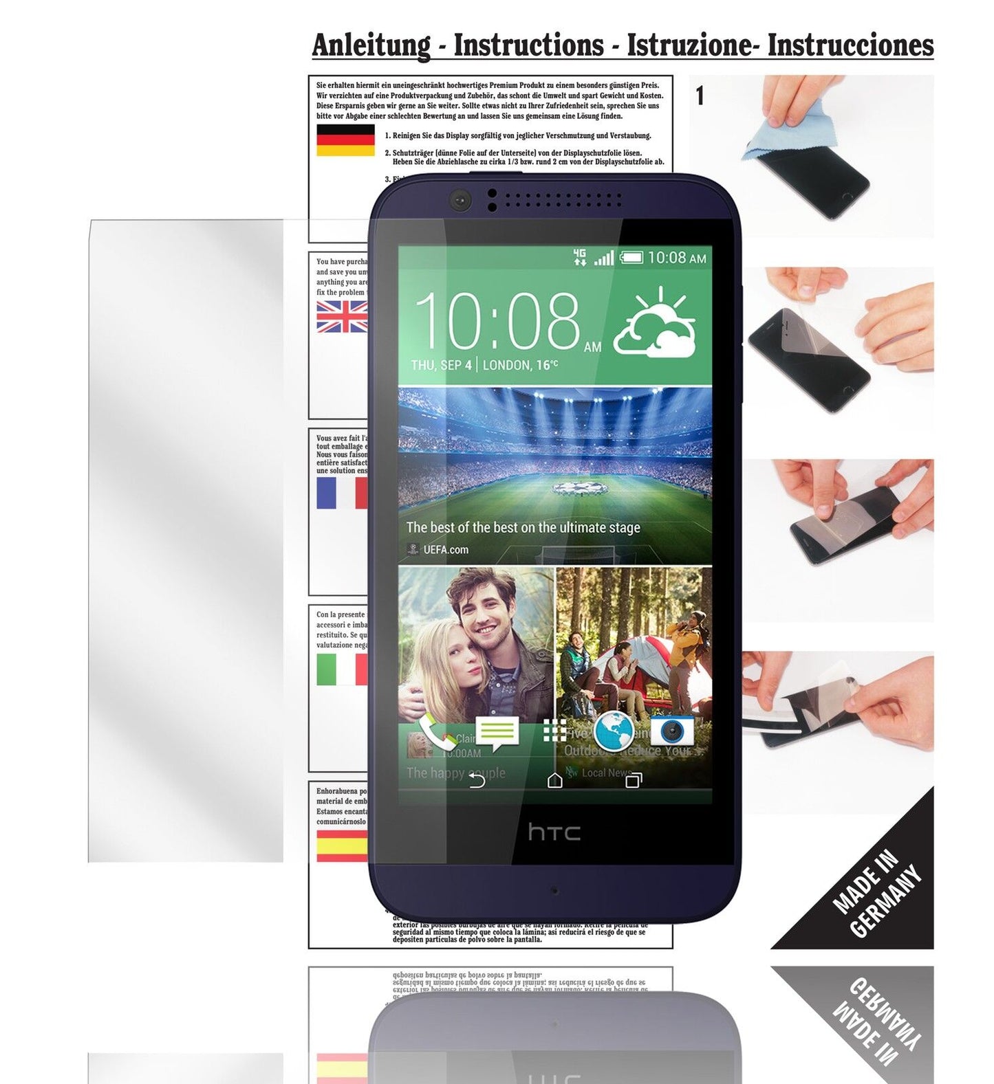 6x Schutzfolie klar für Desire 510 HTC Display-Schutzfolie