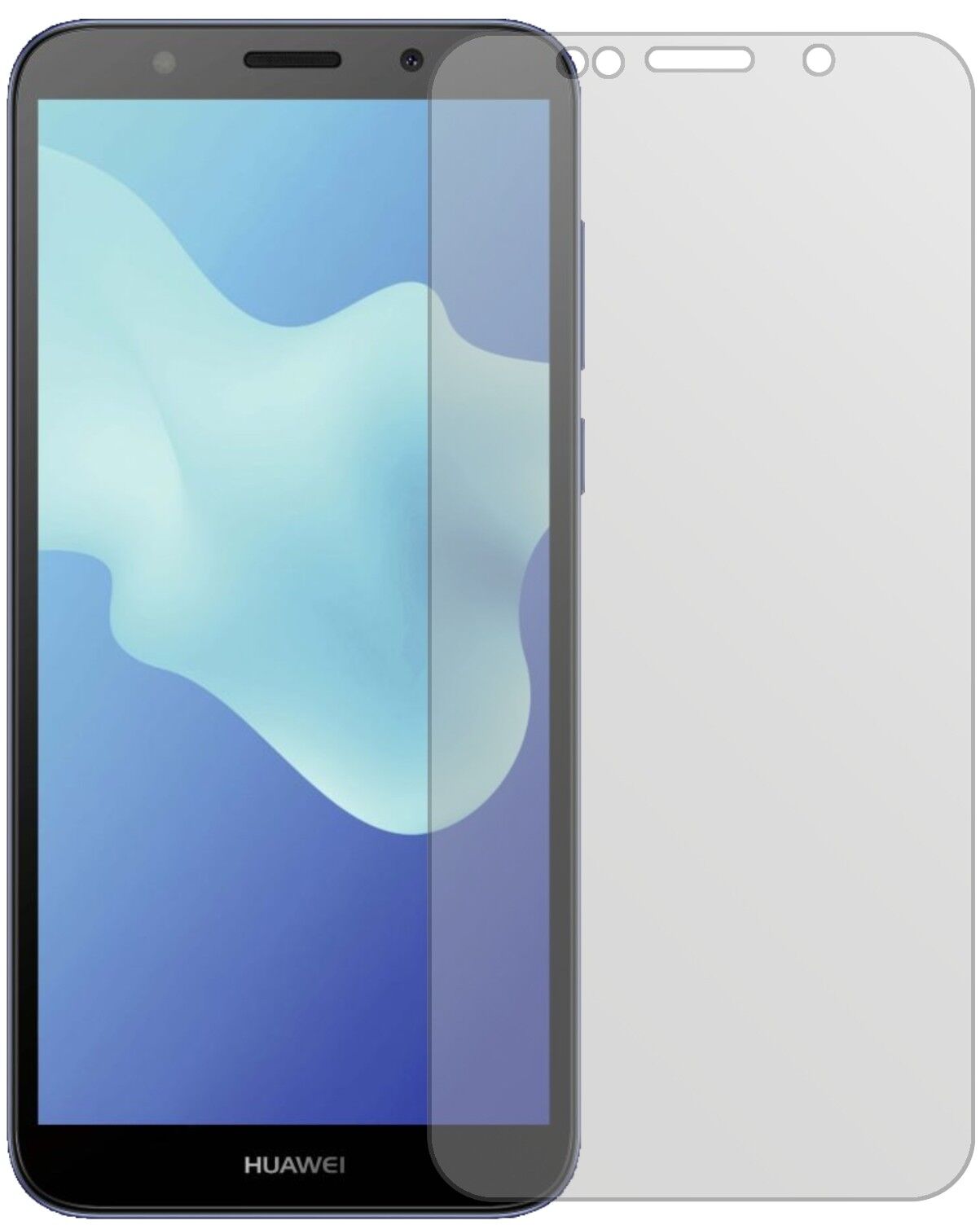 Matte Displayschutzfolie von dipos passend für Huawei Y5 2018, präziser Zuschnitt und blasenfrei montiert