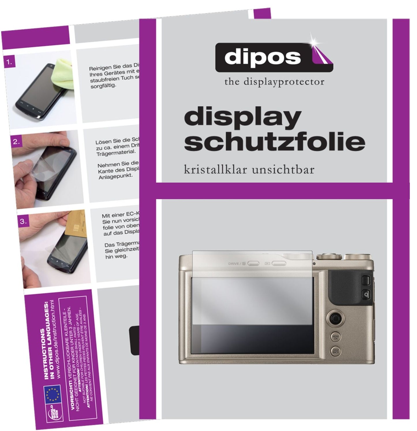 5x Schutzfolie klar für Fujifilm XF10 Display-Schutzfolie