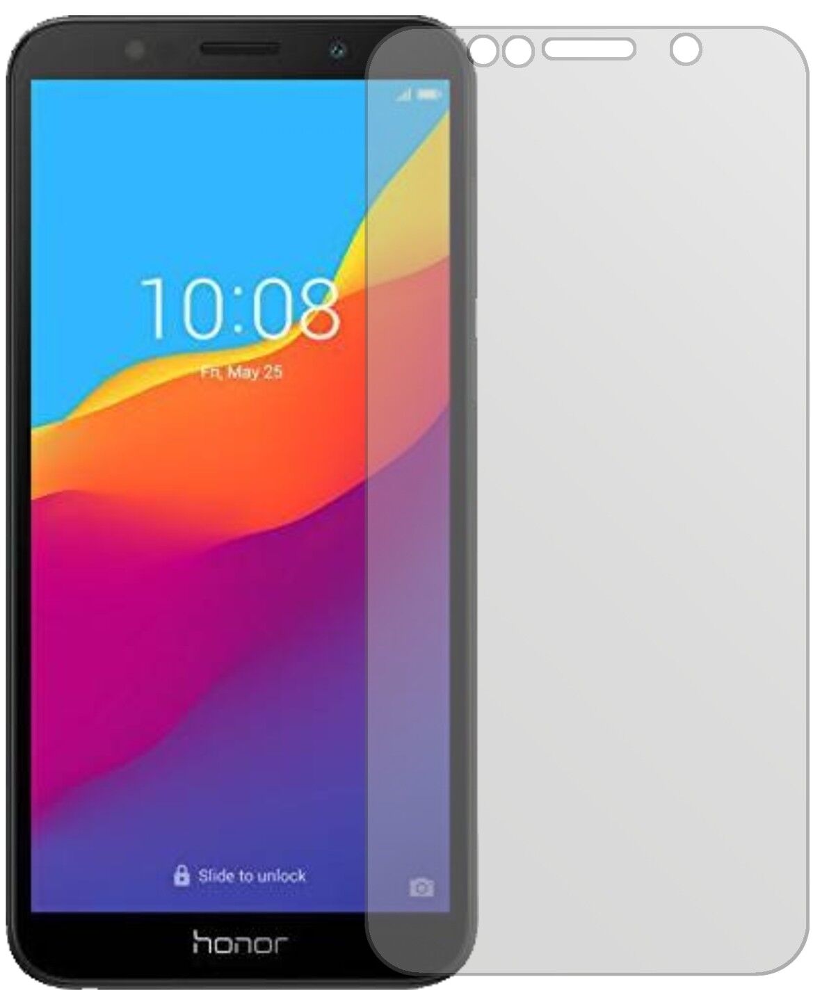 Matte Displayschutzfolie von dipos passend für Honor 7S 51092MPY, präziser Zuschnitt und blasenfrei montiert