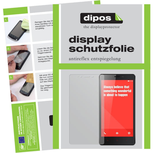 Matte Displayschutzfolie von dipos passend für Redmi Note 4G Xiaomi, präziser Zuschnitt und blasenfrei montiert