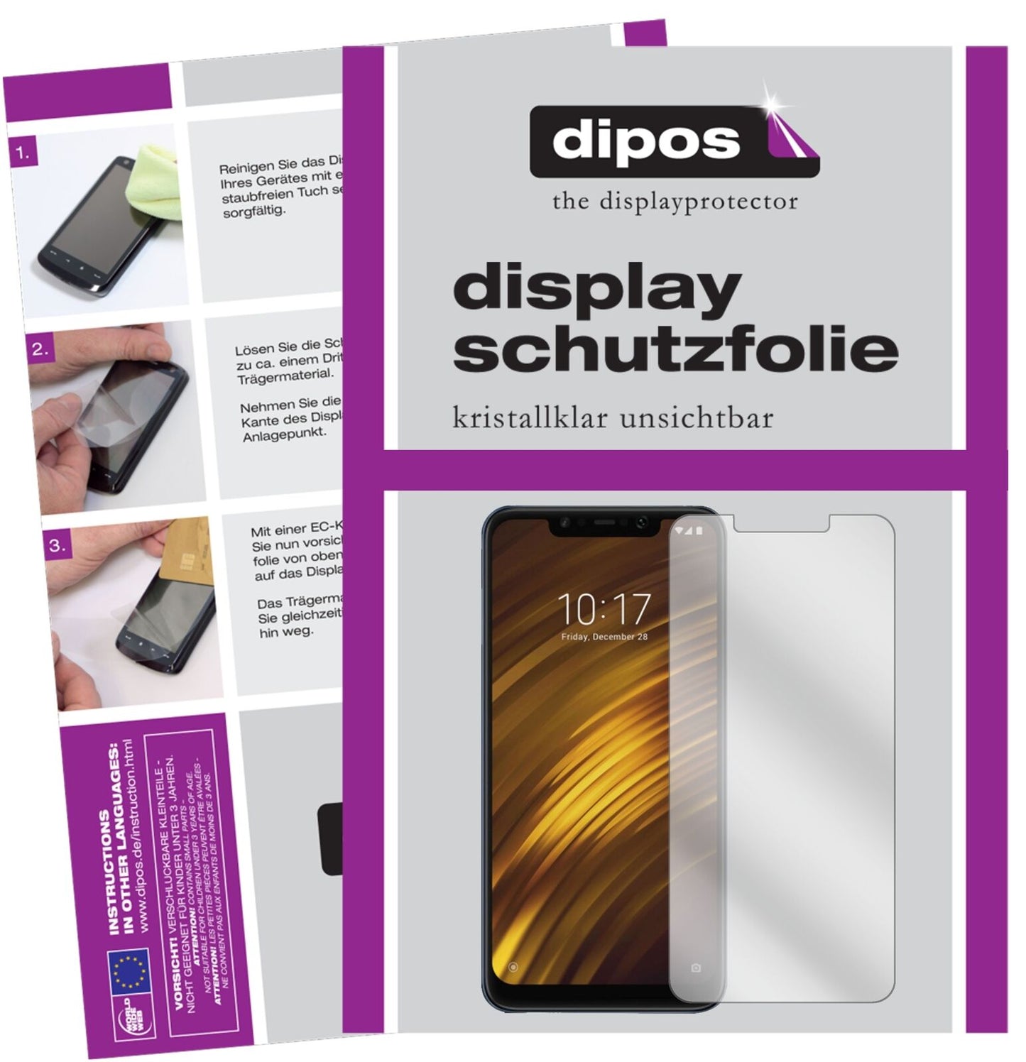 1x Schutzfolie klar für Xiaomi Pocophone F1 Display-Schutzfolie