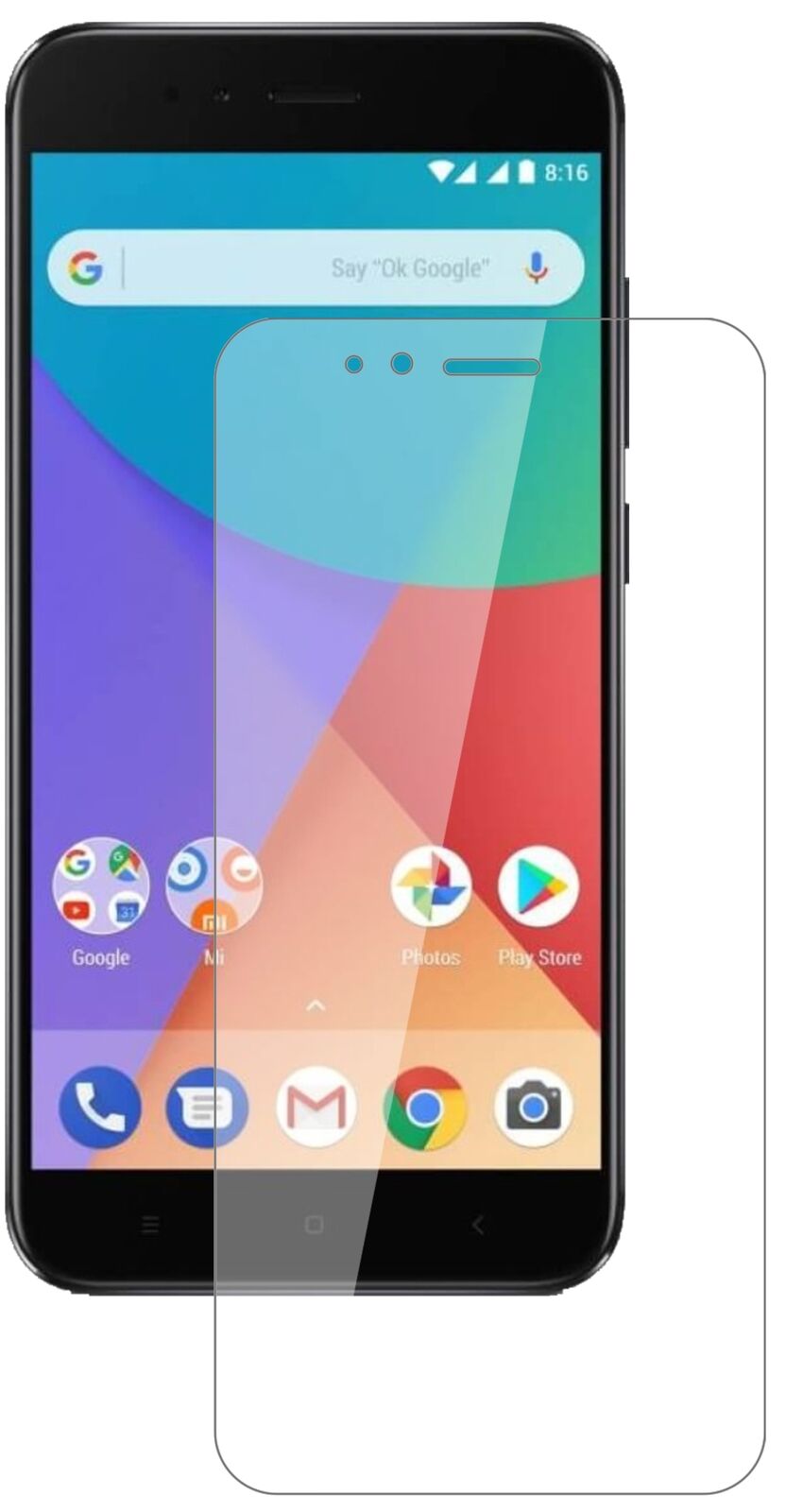 1x 9H Screen Protector for Xiaomi Mi A1 Tempered Glass