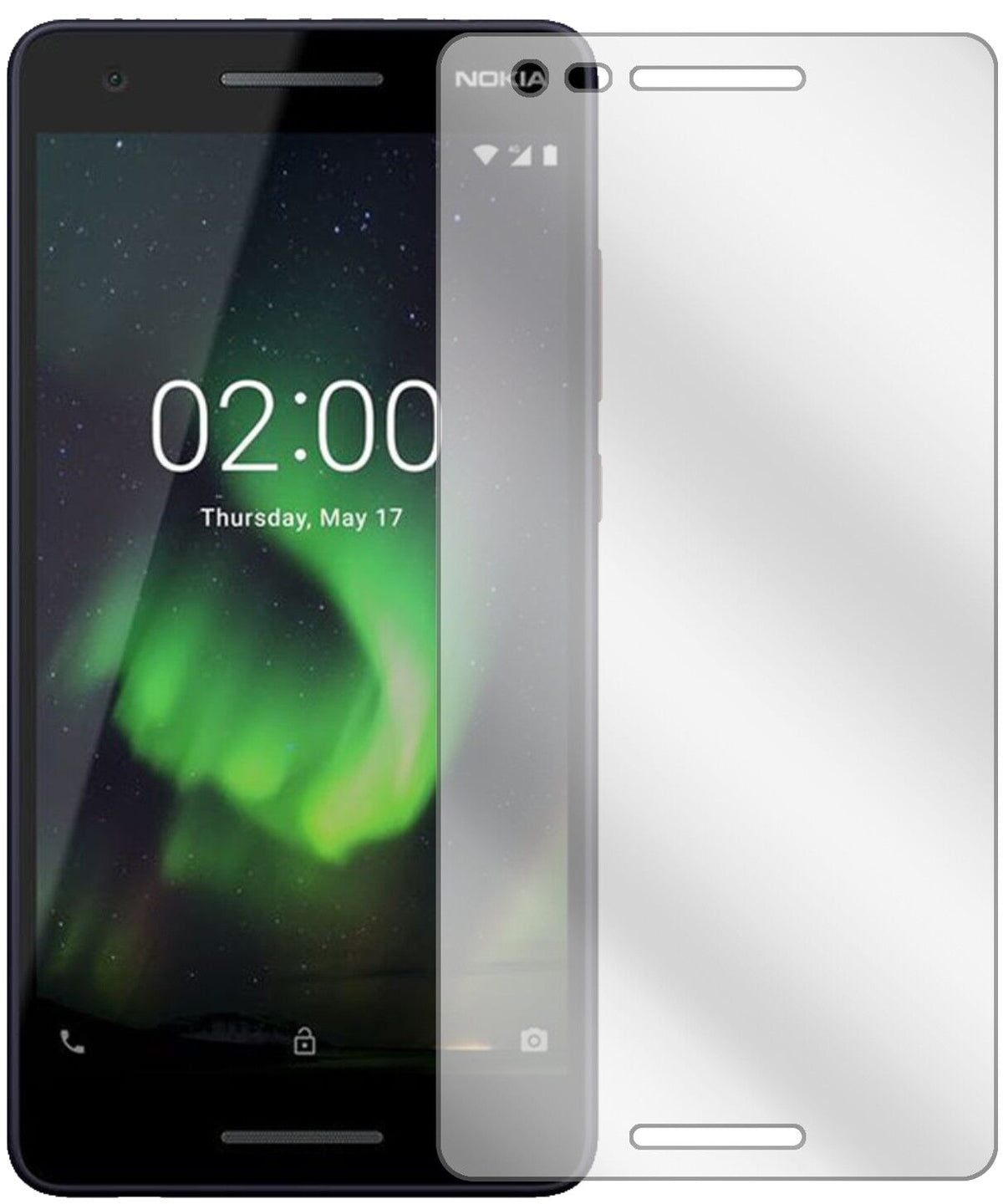 Klare Displayschutzfolie von dipos passend für Nokia 46024, präziser Zuschnitt und blasenfrei montiert
