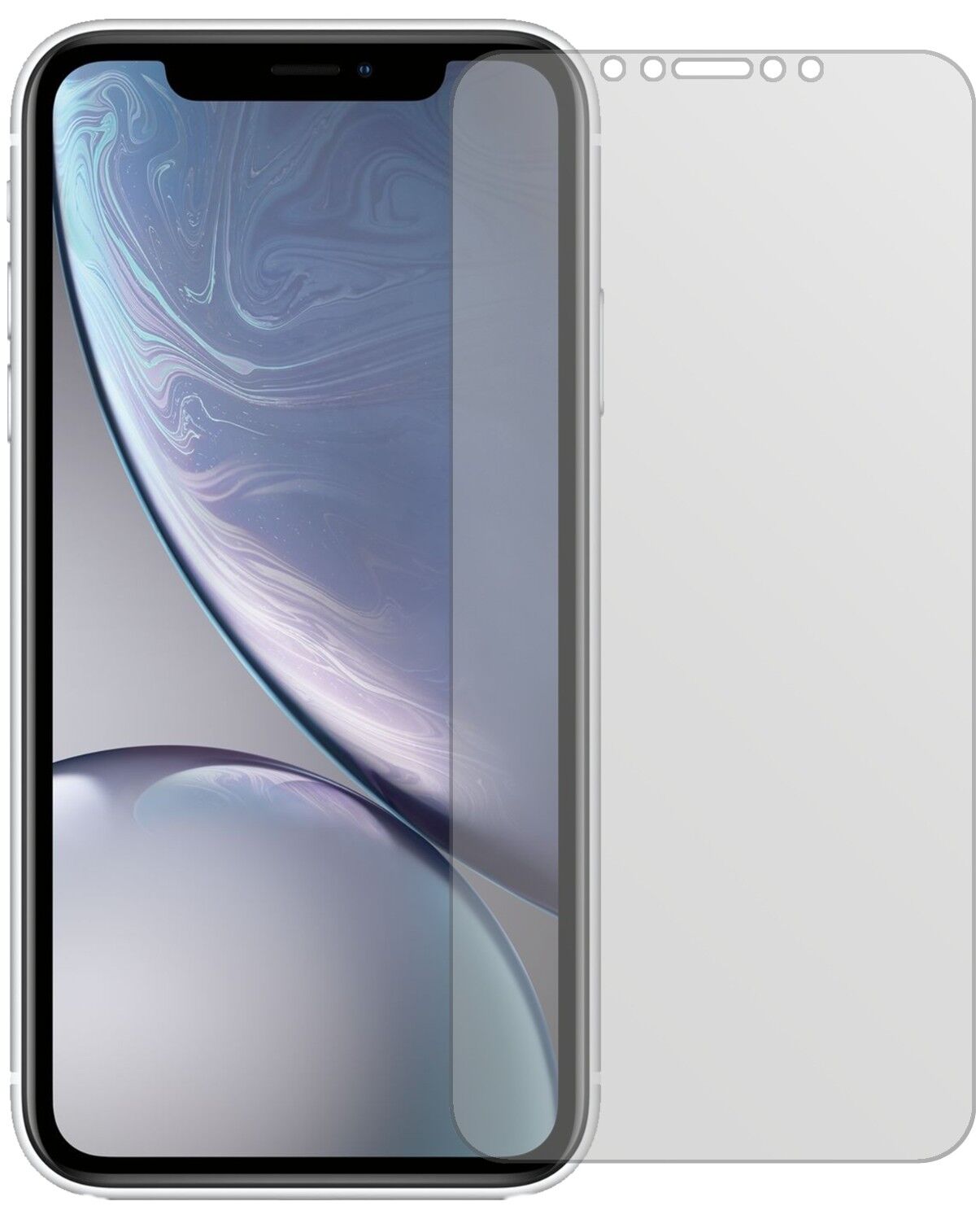 Matte Displayschutzfolie von dipos passend für Apple iPhone XR, präziser Zuschnitt und blasenfrei montiert
