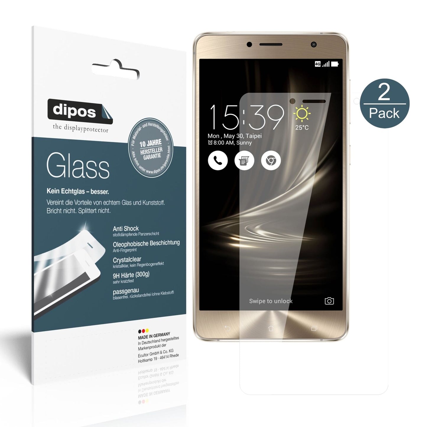 1x 9H Schutzfolie für Asus Zenfone 3 Deluxe ZS550KL 5,5 Zoll Panzerfolie